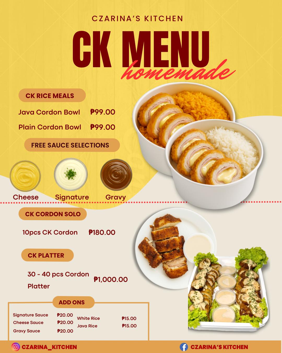 Czarina's - Here’s our official CK Menu! From rice bowls to solo and ...