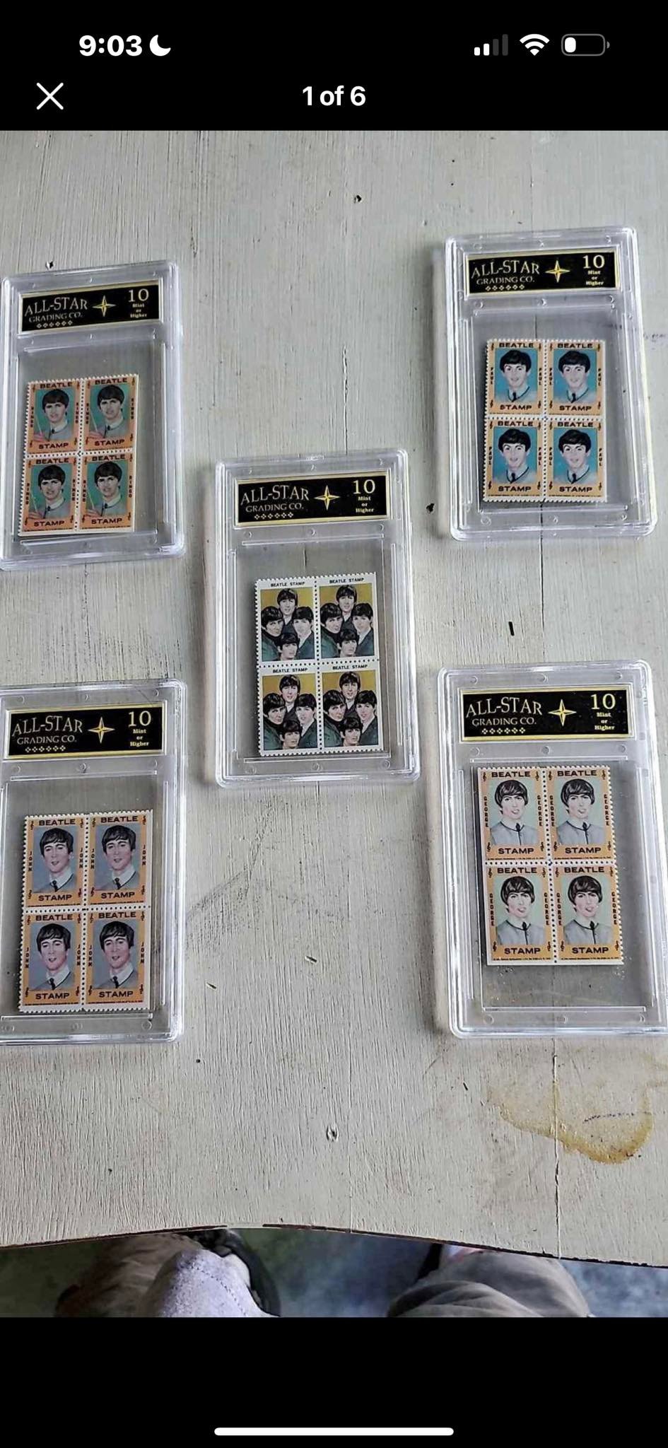 What is the best way to break up a set of Beatles postage stamps?