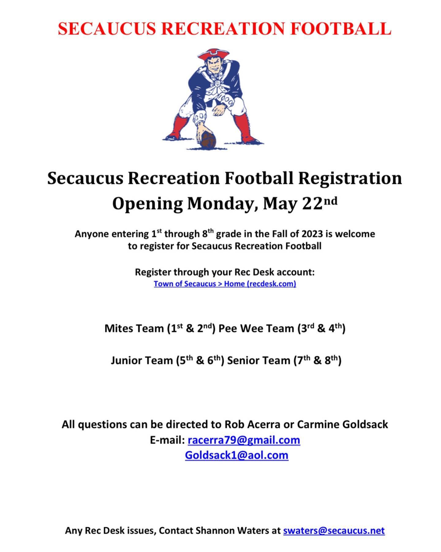 Secaucus Recreation... - Secaucus Recreation Football | Facebook