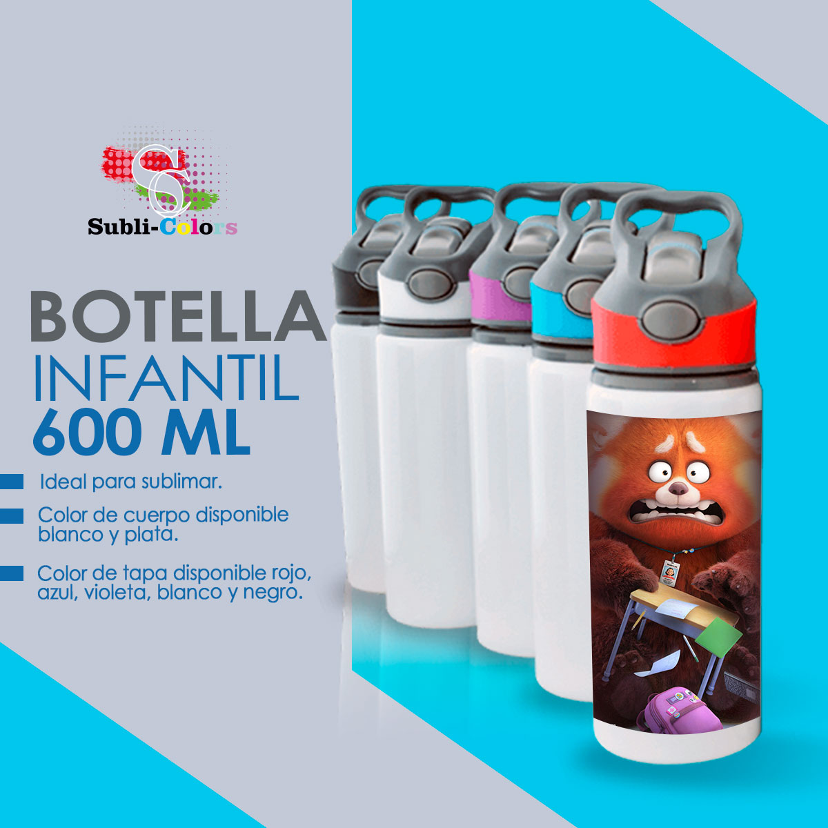 Subli-Colors - ⭐BOTELLA INFANTIL 👉 DE 600ML ☑ Ideal para... | Facebook