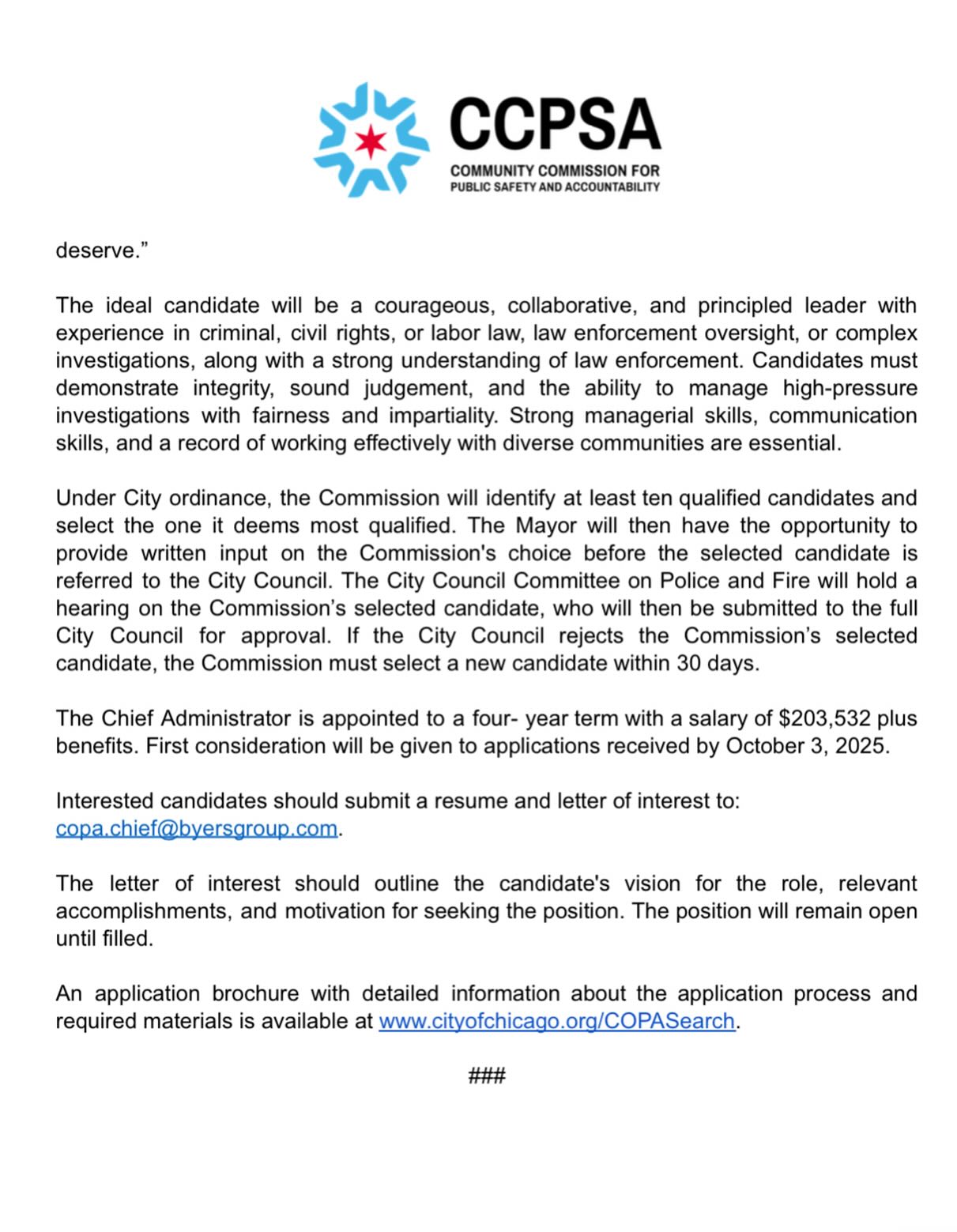 Community Commission for Public Safety & Accountability- CCPSA | Chicago IL