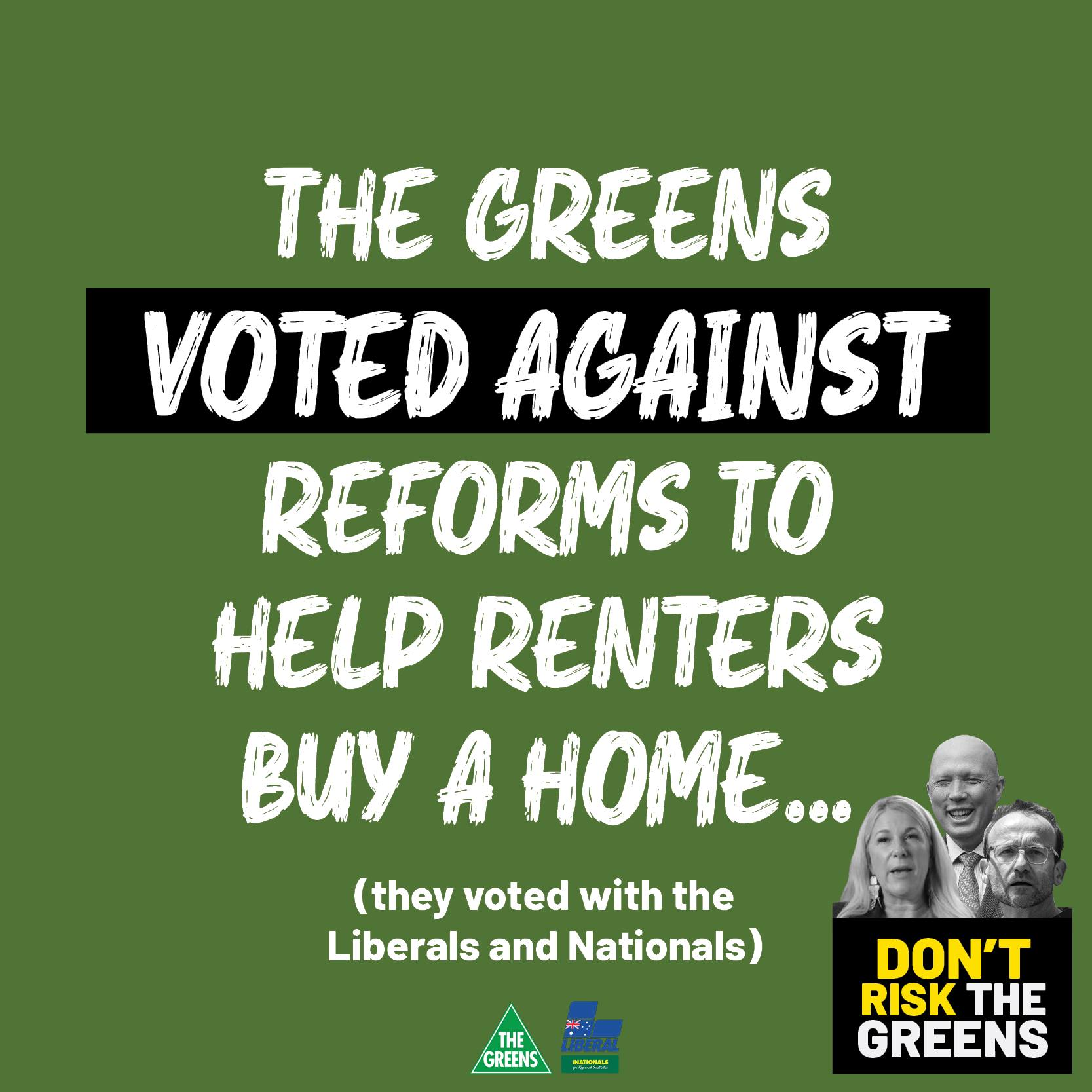 The Greens block housing reform, again. - Justine Elliot MP