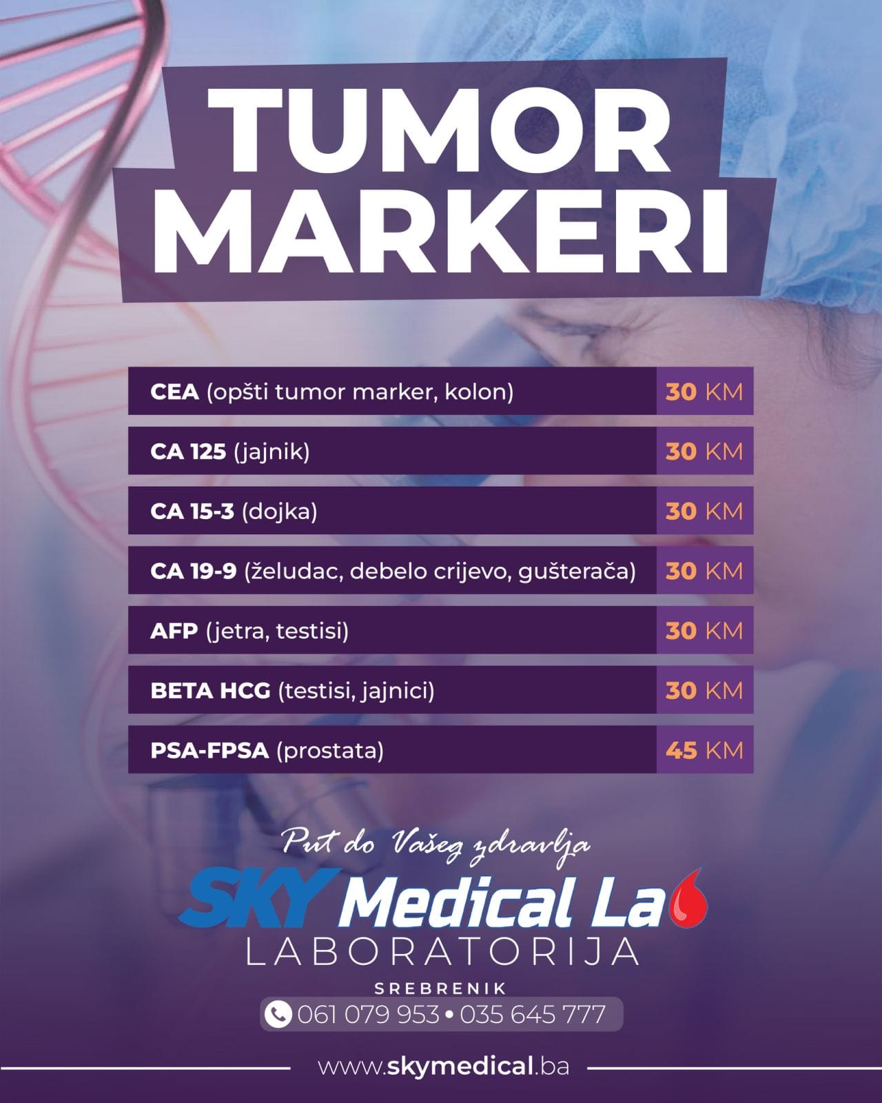 👉Tumor markeri su biomarkeri... - SKY Medical Lab Srebrenik | Facebook