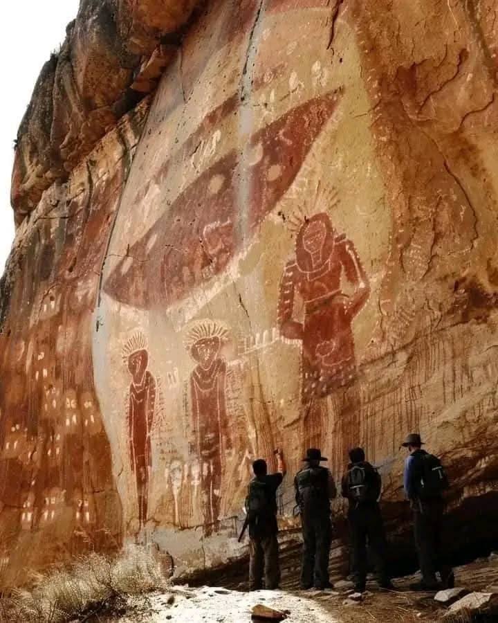 Ancient southwest native american rock art figures