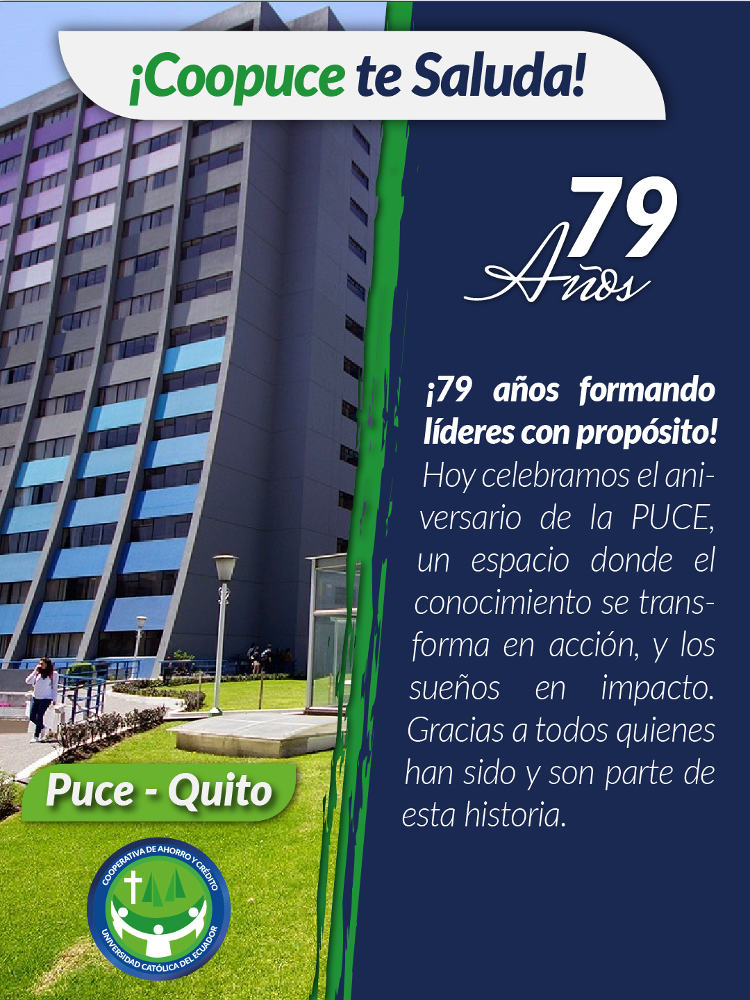 Cooperativa - PUCE cumple 79 años… y seguimos soñando en grande Cada ...