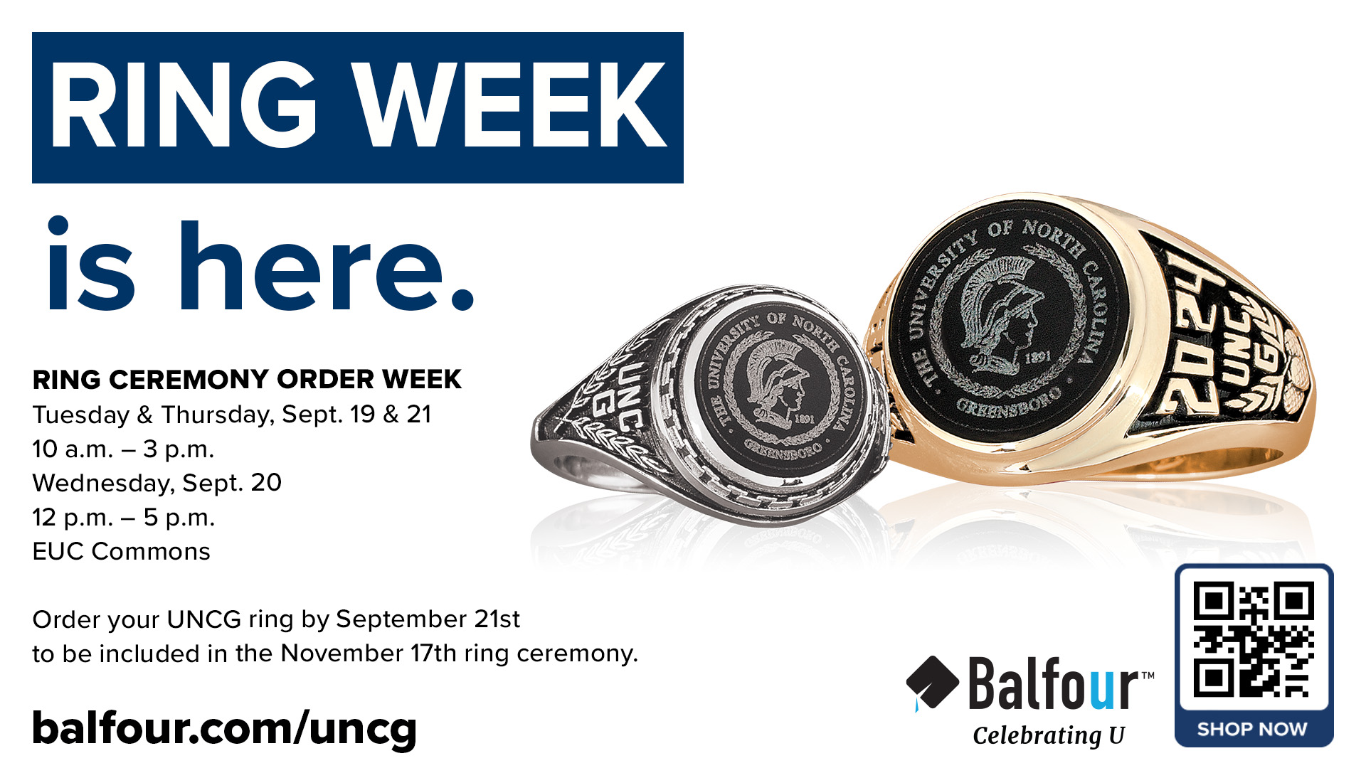 Elliott University Center, UNCG - Friday is the last day to order your ...