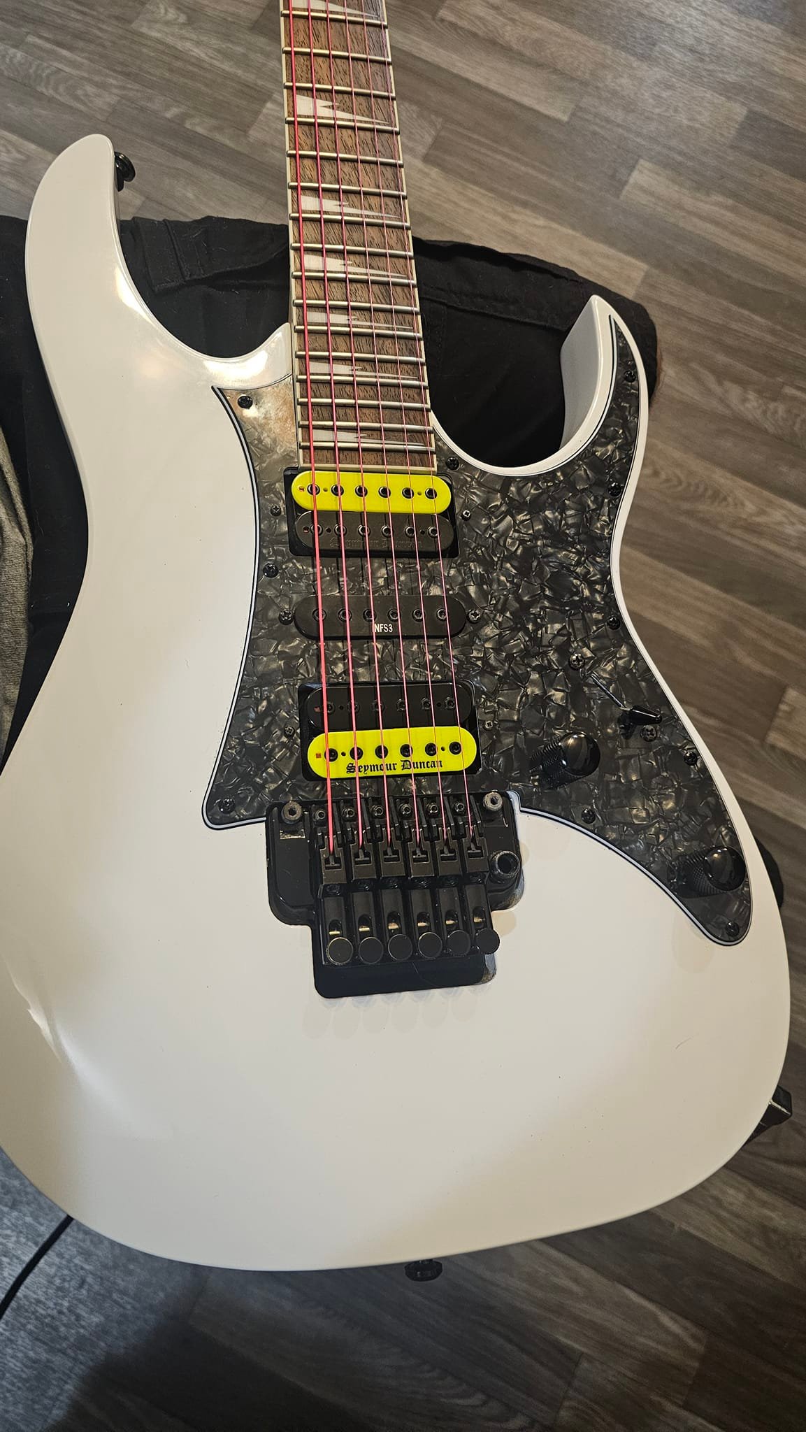 Ibanez RGDIX7MPB project completed with Seymour Duncan Black