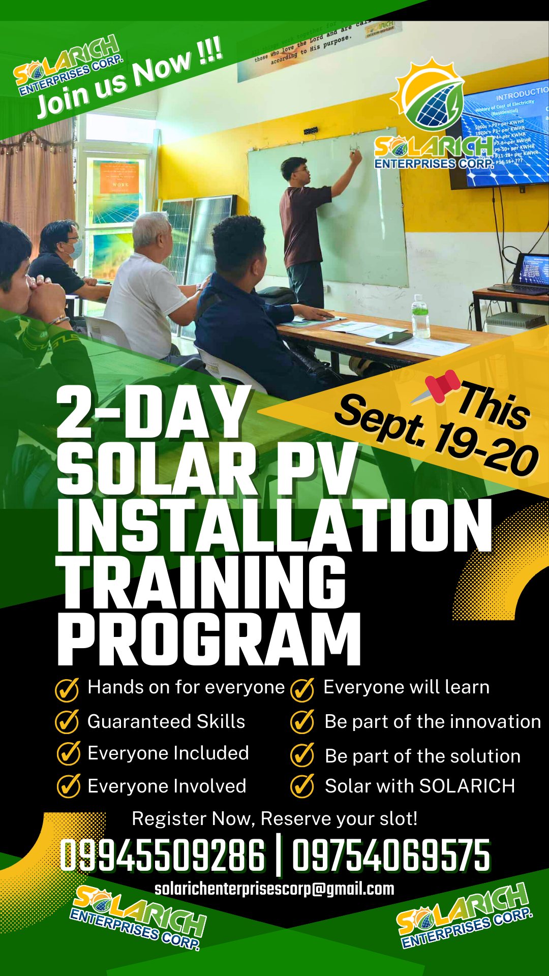 Solarich - ⚡🌞 Hands-On Solar Training – September 19–20, 2025! 🌞⚡ Want ...