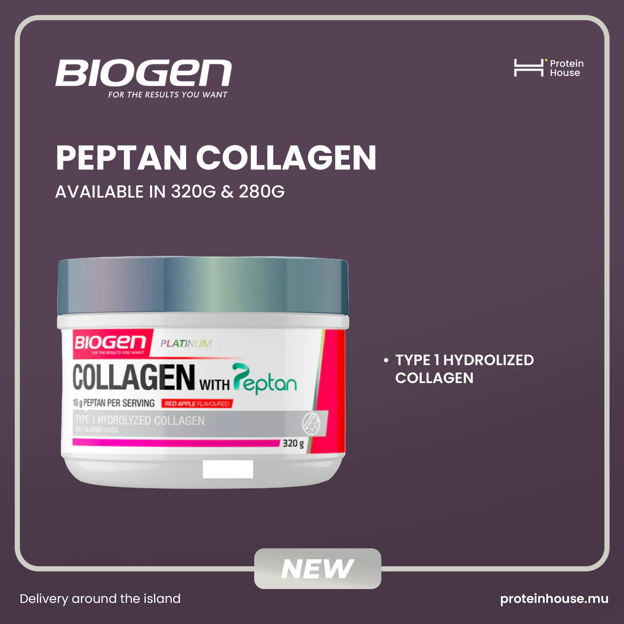 Protein - Biogen Peptan Collagen Powder [280g | 320g] Delivers 10g of ...
