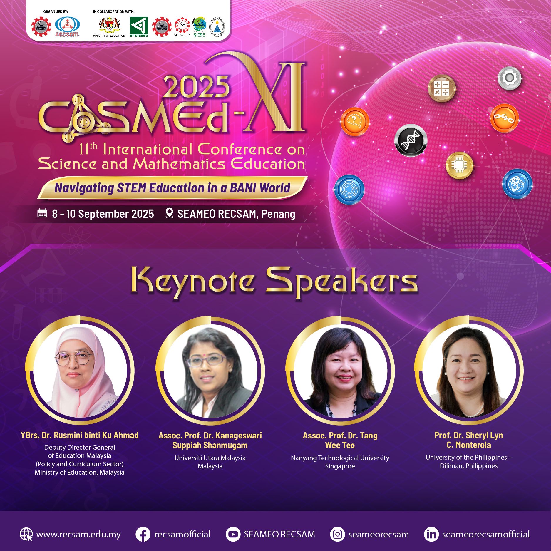 SEAMEO RECSAM - 🌟 Meet Our Inspiring Keynote Speakers at... | Facebook