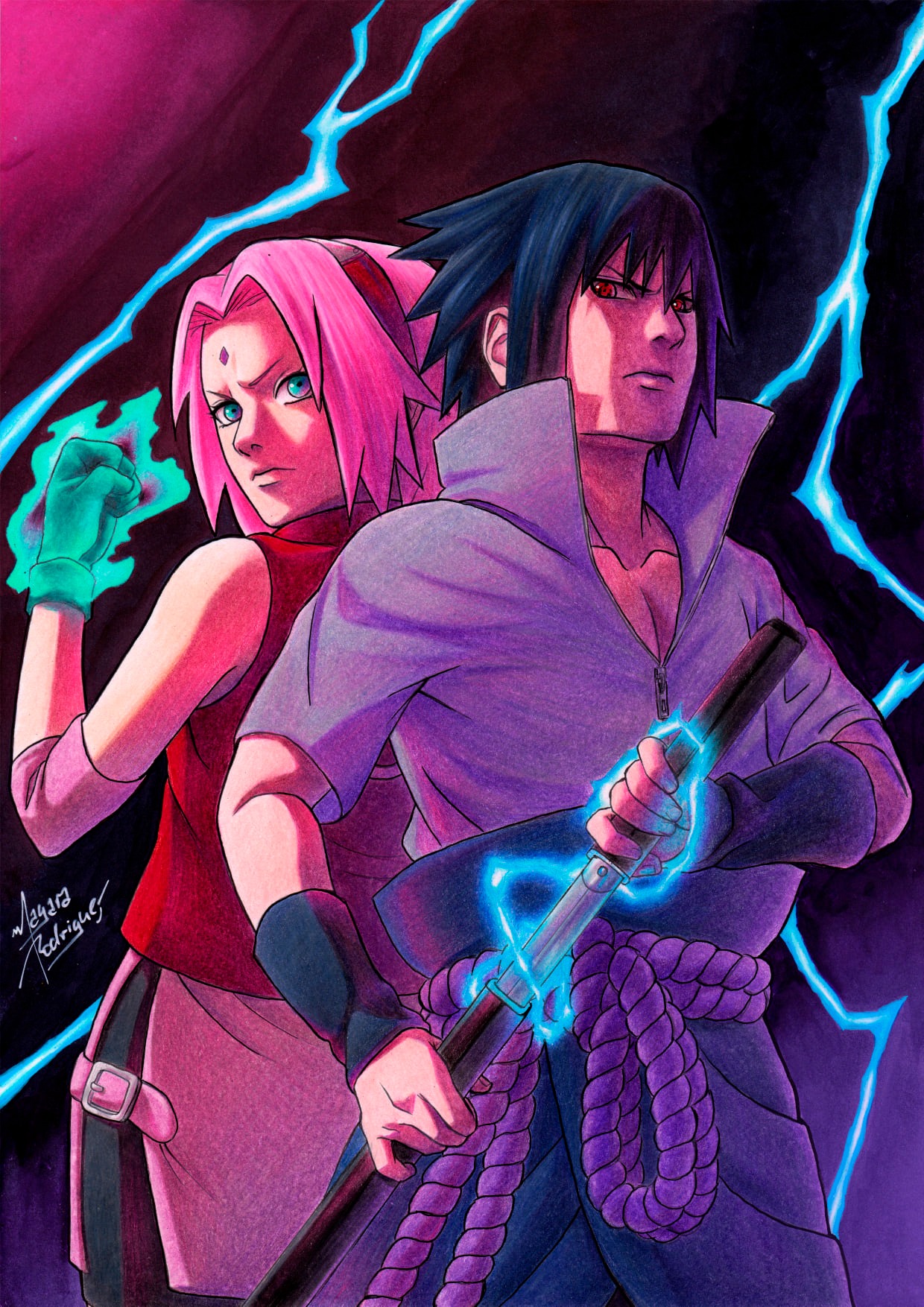 desenhe-o-casal-ic-nico-de-naruto-shippuden-sakura-e-sasuke-quer