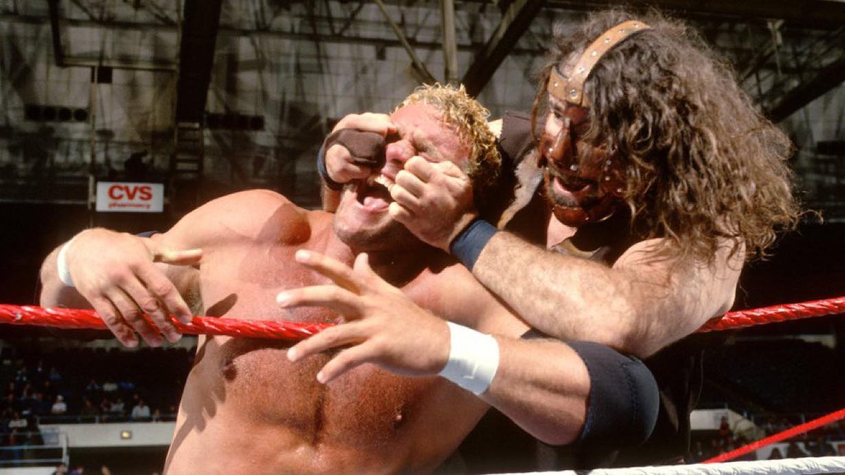 ? Shot from this day in 1996 capturing Mankind battling WWF 