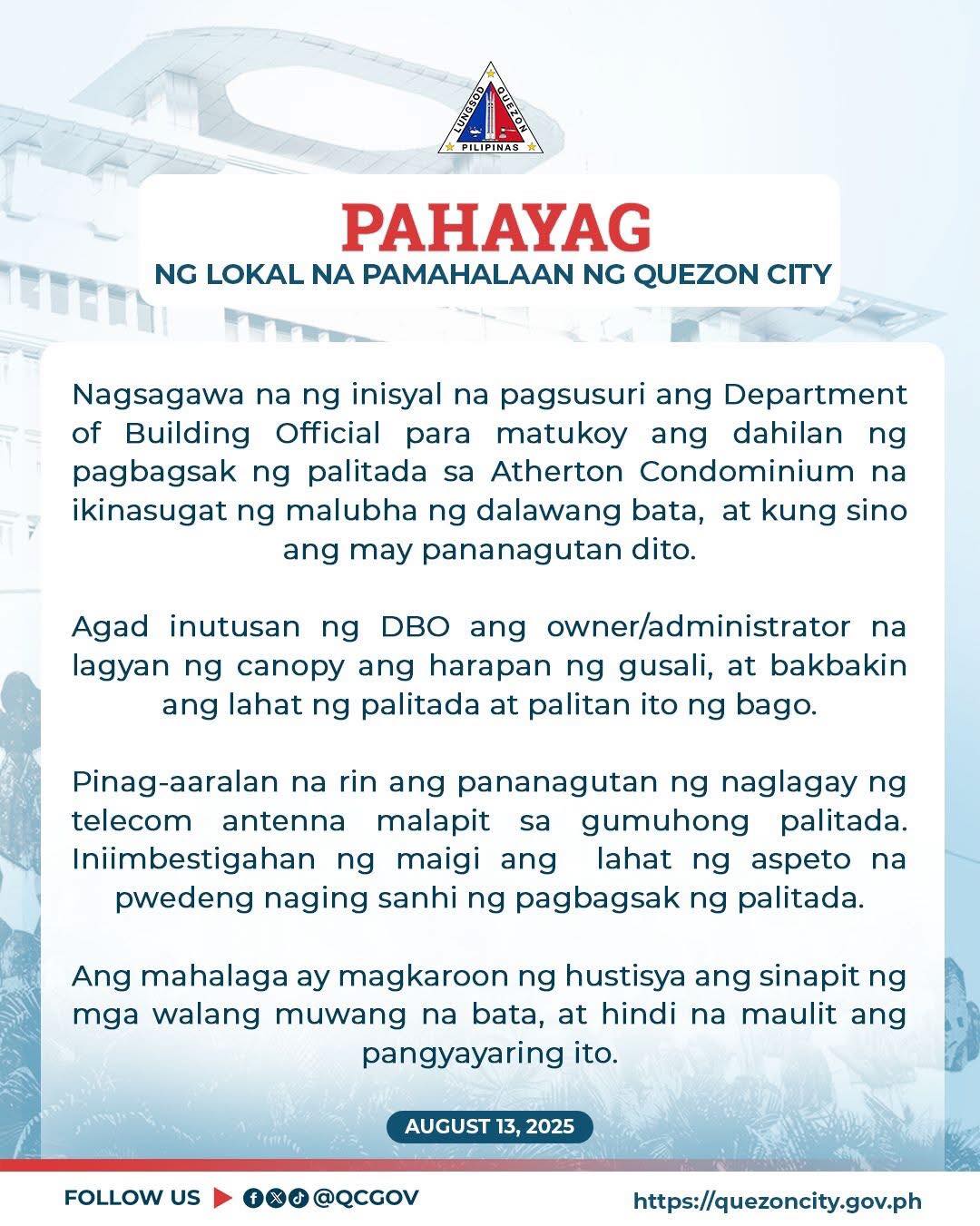Good - PAHAYAG NG LOKAL NA PAMAHALAAN NG QUEZON CITY Nagsagawa na ng ...