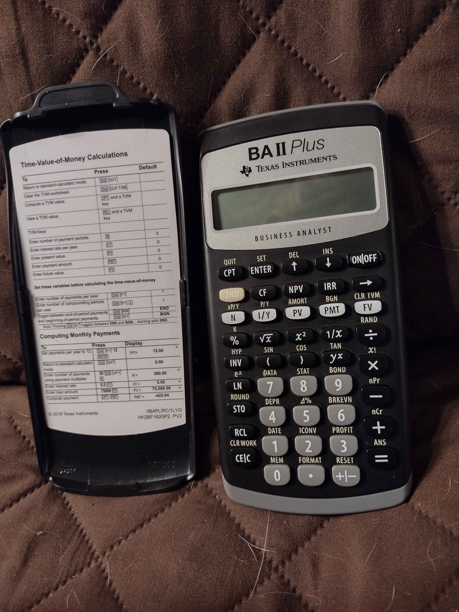 Calculatrice Financière Texas Instruments TI-BA II Plus – Idéale Études Finance, Stats & Business