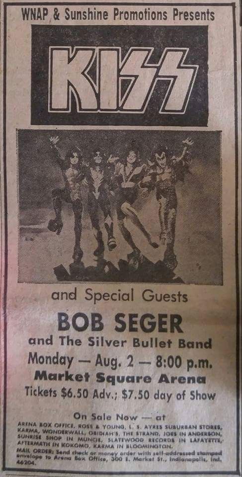 KISS Destroyer tour at Market Square Arena in 1976