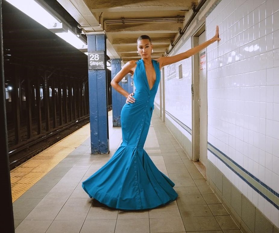 hanifa blue dress Mina Tassel Knit Gown XS / Ocean Blue