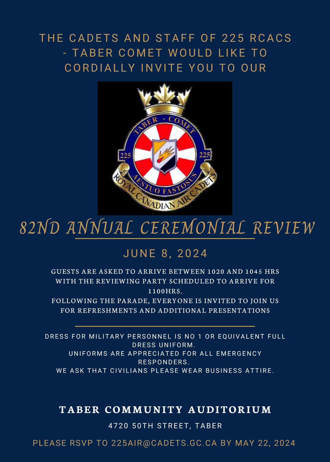 225 Royal Canadian Air Cadet Squadron - Taber Comet | Taber AB