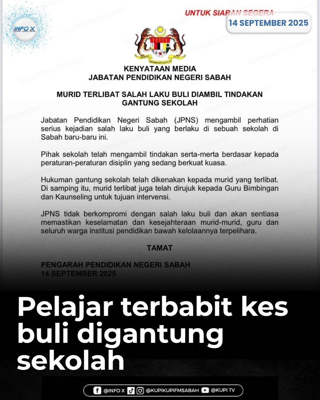 INFO - Pelajar didakwa melakukan perbuatan berunsur buli di sebuah ...