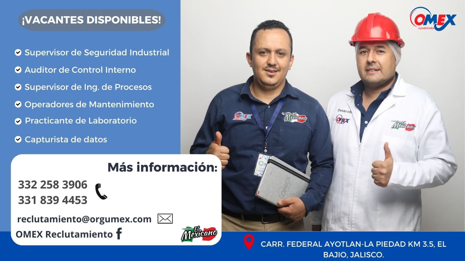 OMEX - 🚨¡ESTAMOS BUSCANDO TU TALENTO! ¡VACANTES DISPONIBLES!🚨 ¡Únete a ...