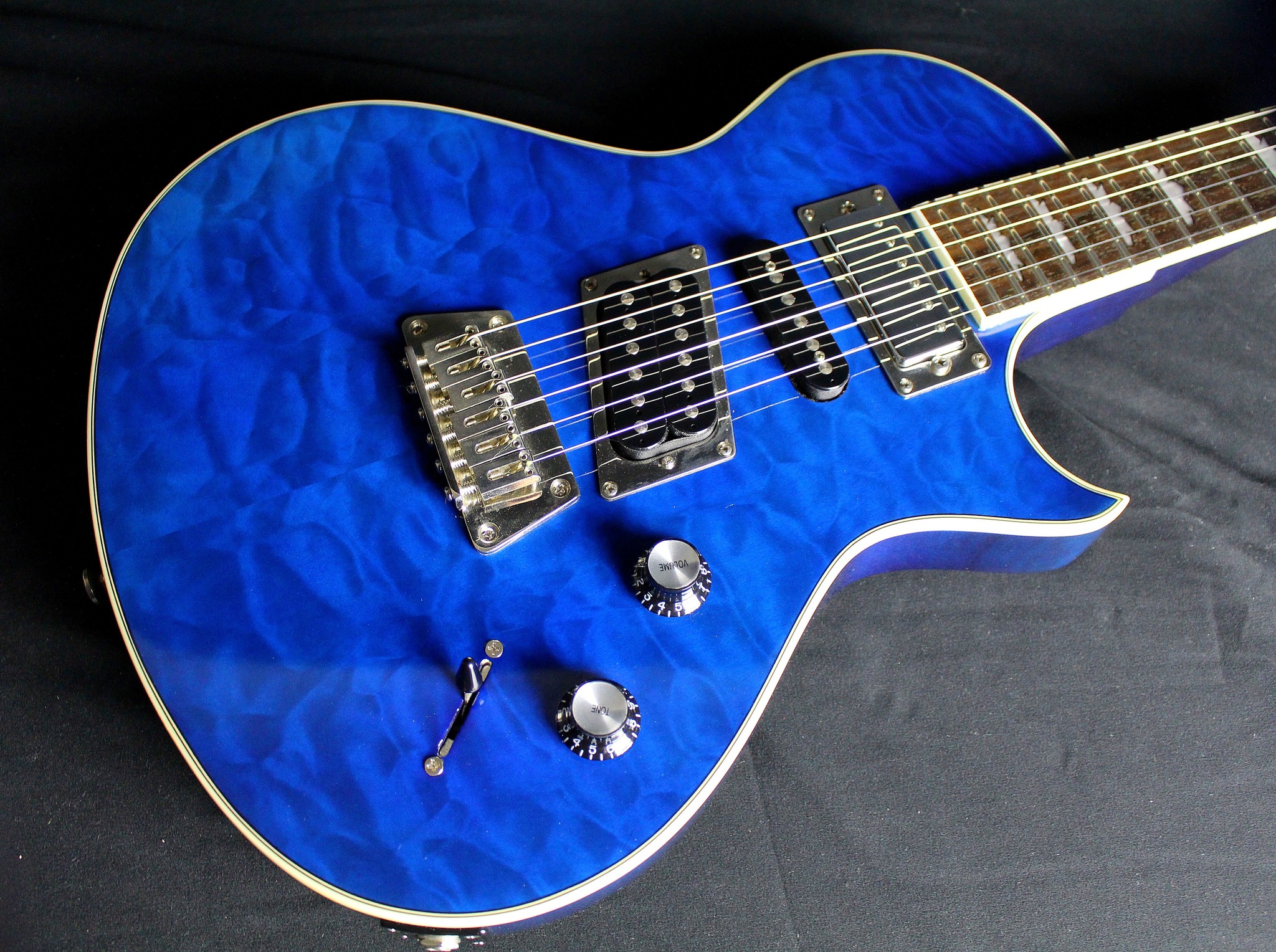 Epiphone Nighthawk Custom guitar in transparent blue