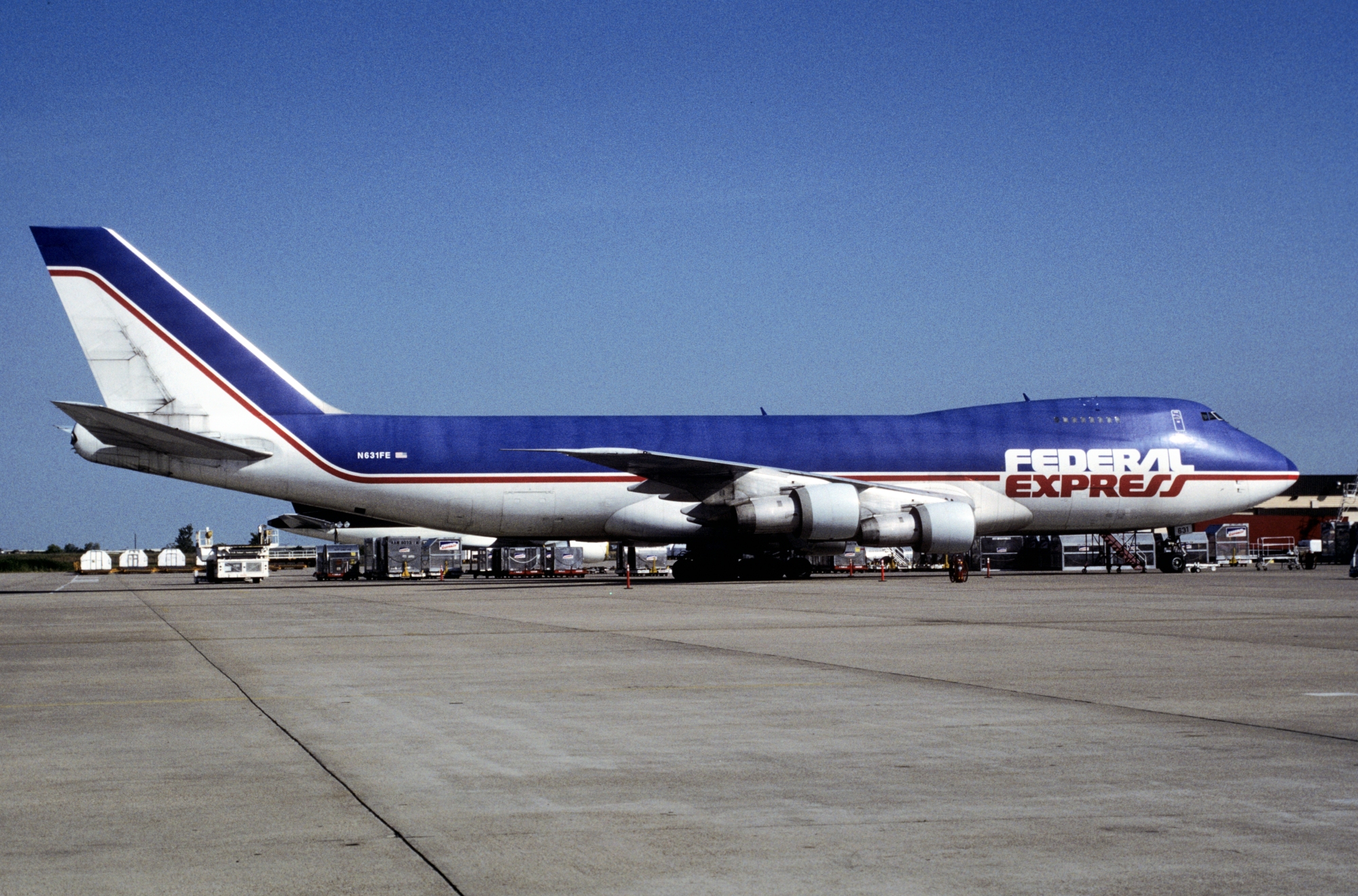 Former Flying Tigers FedEx 747 circa 1993 was in for a C or D Check.