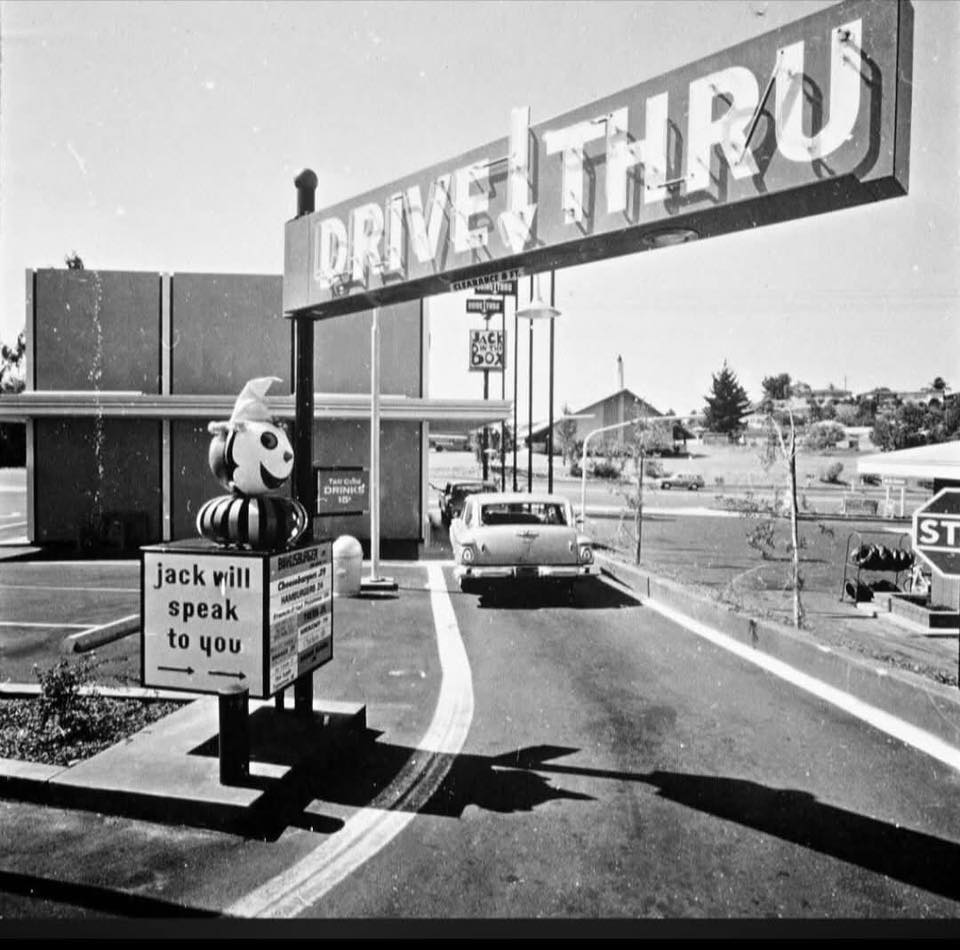 Jack in the Box drive thru menu sign. Early 1960s.