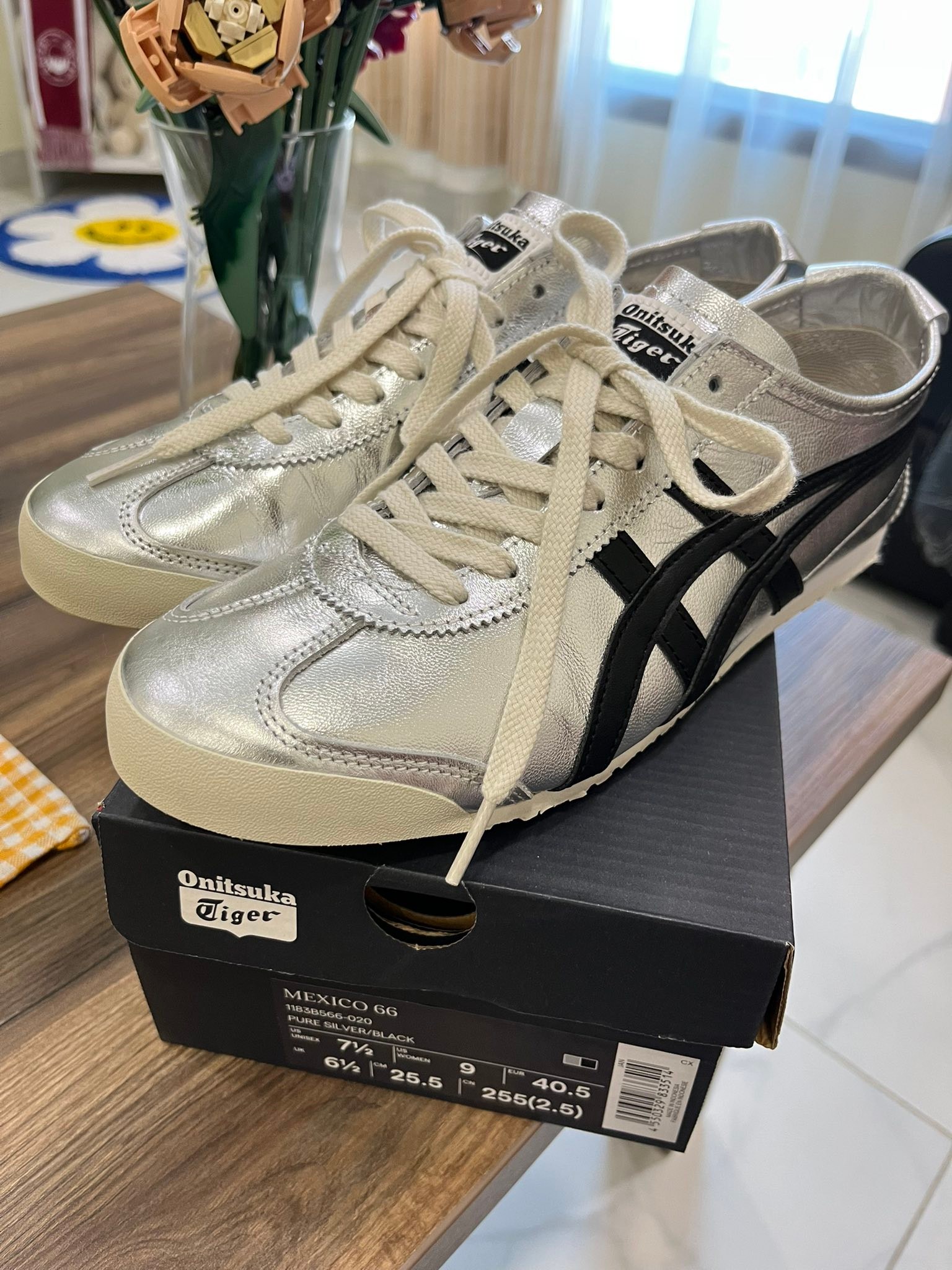 Onitsuka Tiger Mexico 66 pure silver/black shoes for sale