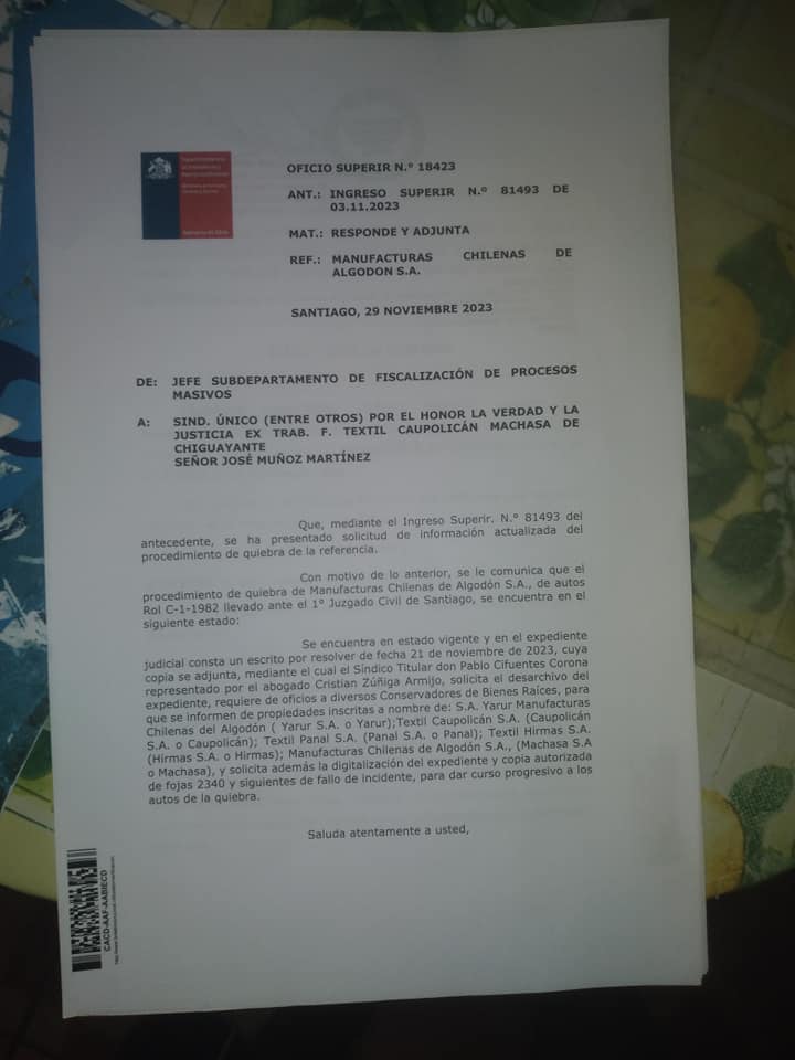 Machasa Ex-Trabajadores de la Fabrica Textil