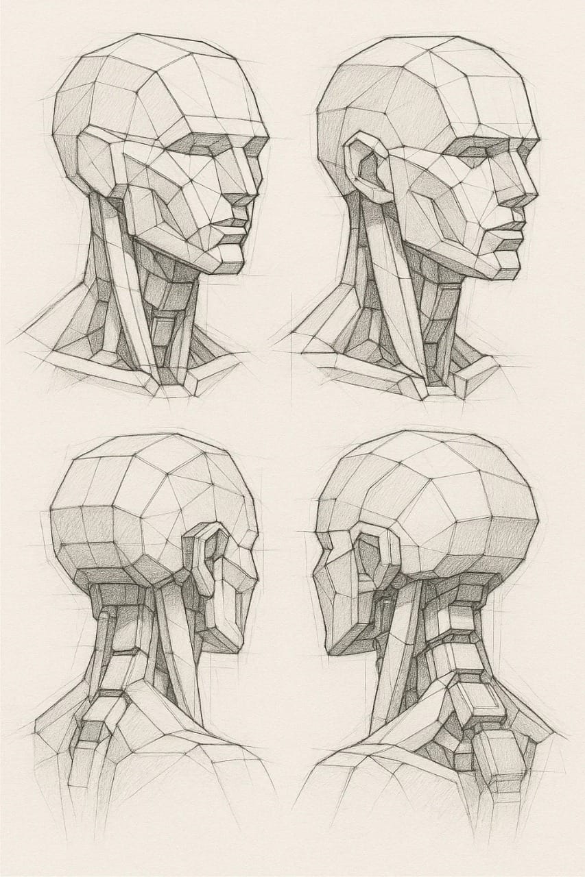 Dibujando - ESTUDIO DE CABEZA Y CUELLO POR PLANOS GEOMÉTRICOS La ...