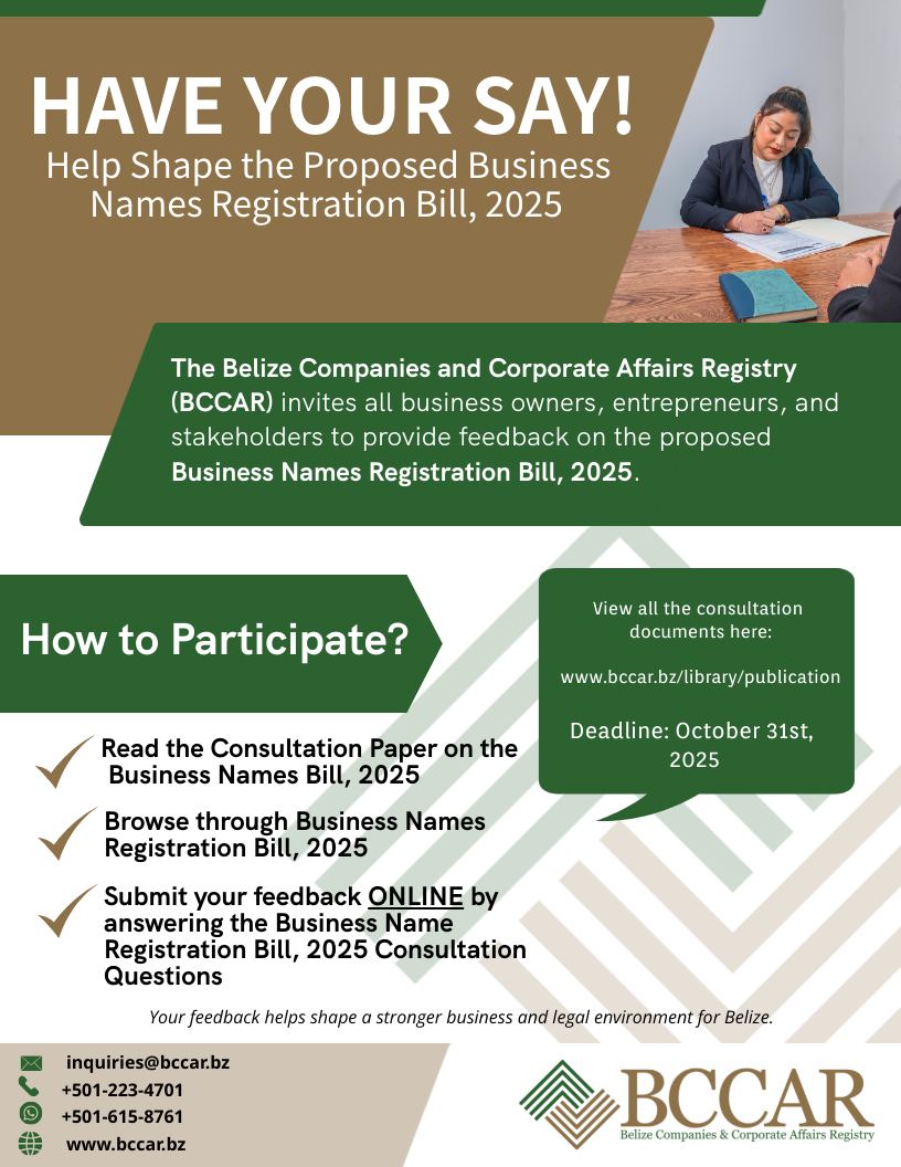 Belize - Have Your Say! 🗣️ BCCAR is seeking your feedback on the ...