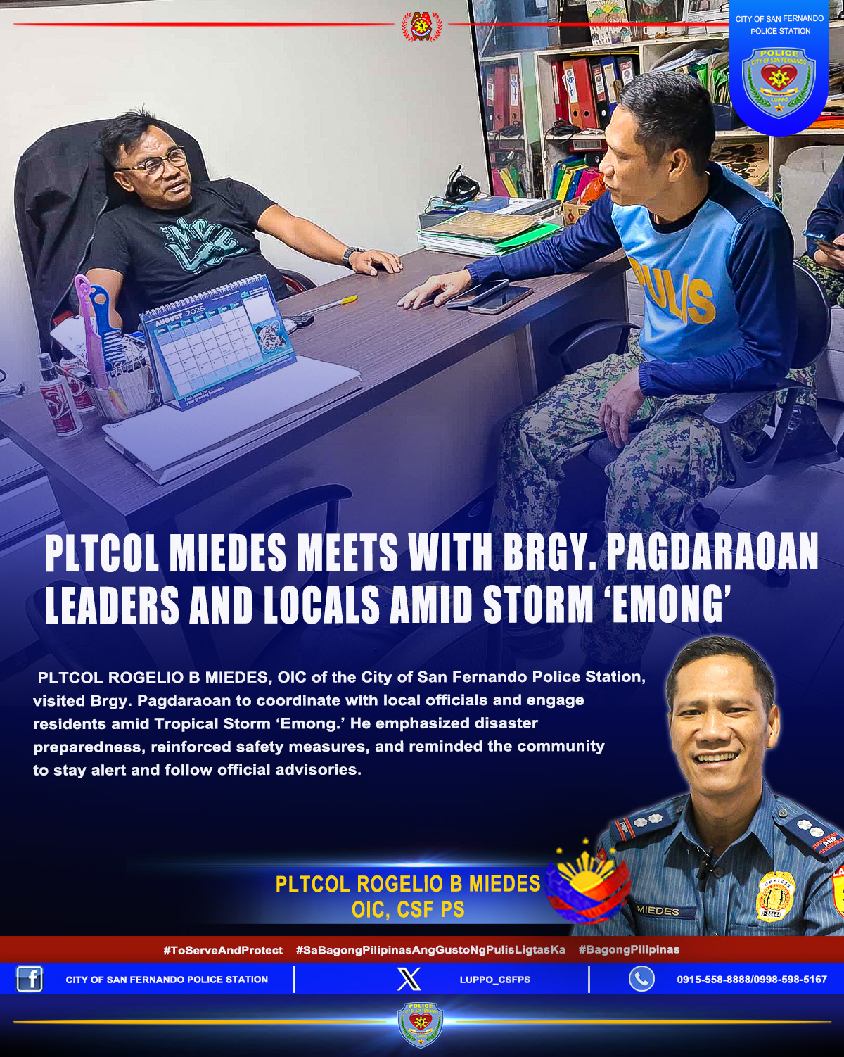 City - PLTCOL MIEDES MEETS WITH BRGY. PAGDARAOAN LEADERS AND LOCALS ...