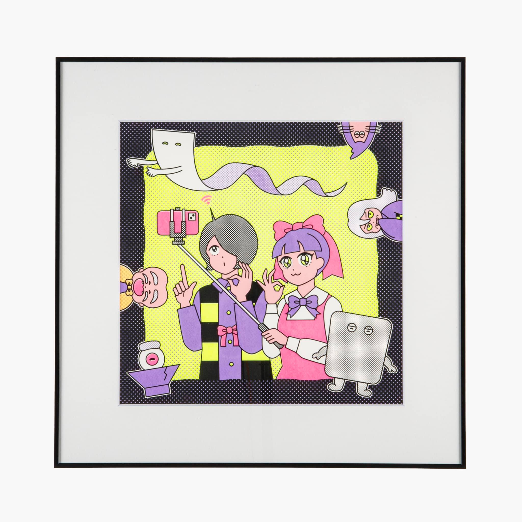 ◇美品◇おぐりさちこ フレーム付 作品 サイン エディション付 アート 雑貨 夏 Sachiko Oguri/おおぐりさちこ added a new - Sachiko Oguri/おお
