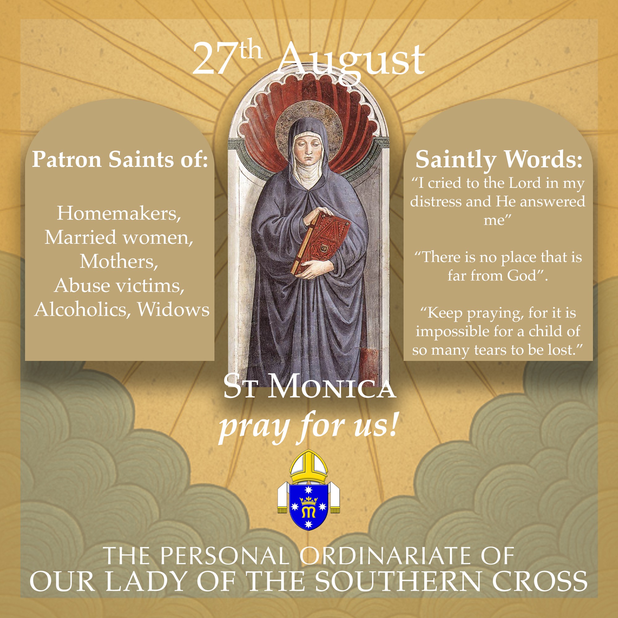 Personal - Today we honour St. Monica, faithful wife and mother of St ...