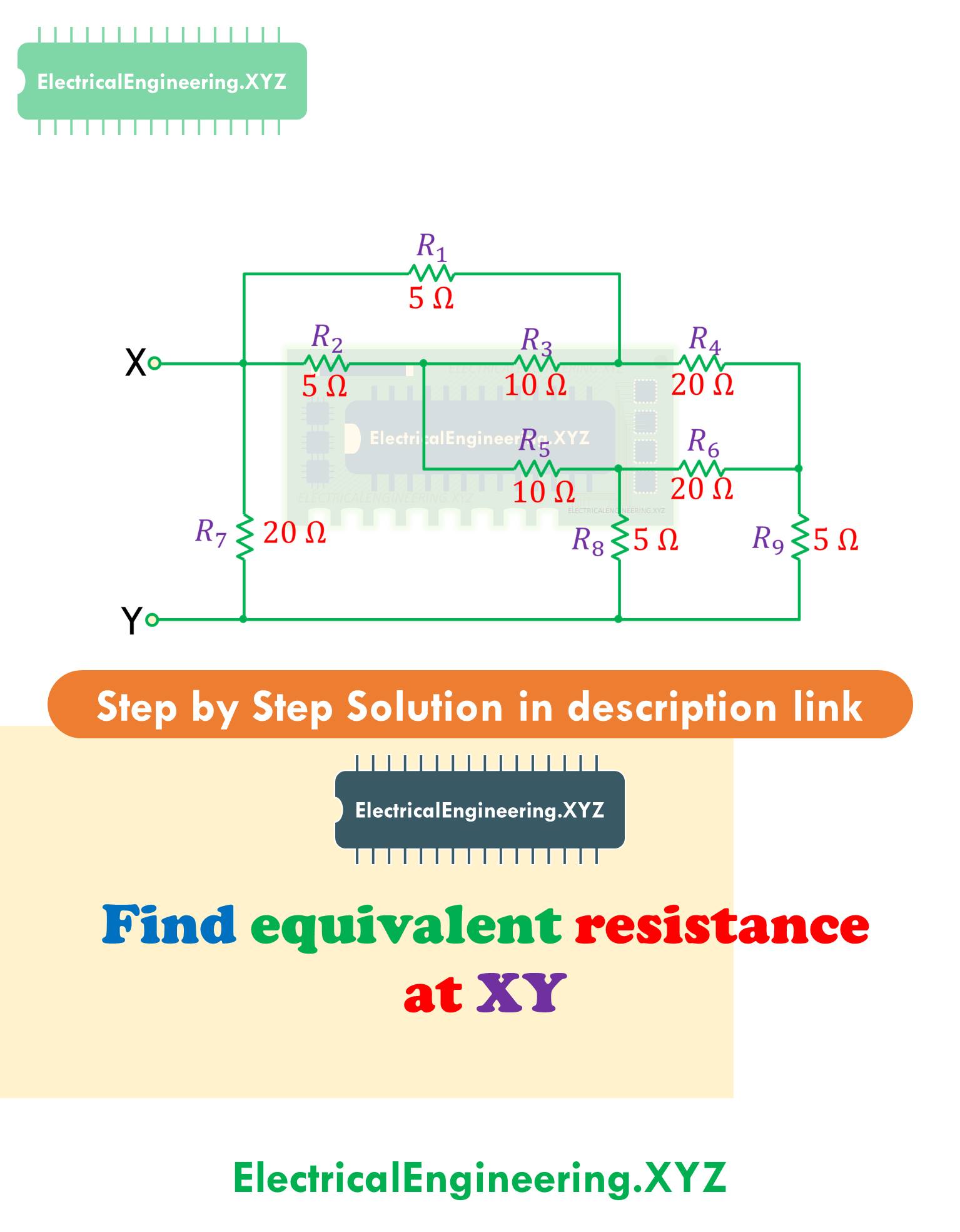 Electrical Engineering MCQ | Equivalent resistance problem, Step by ...