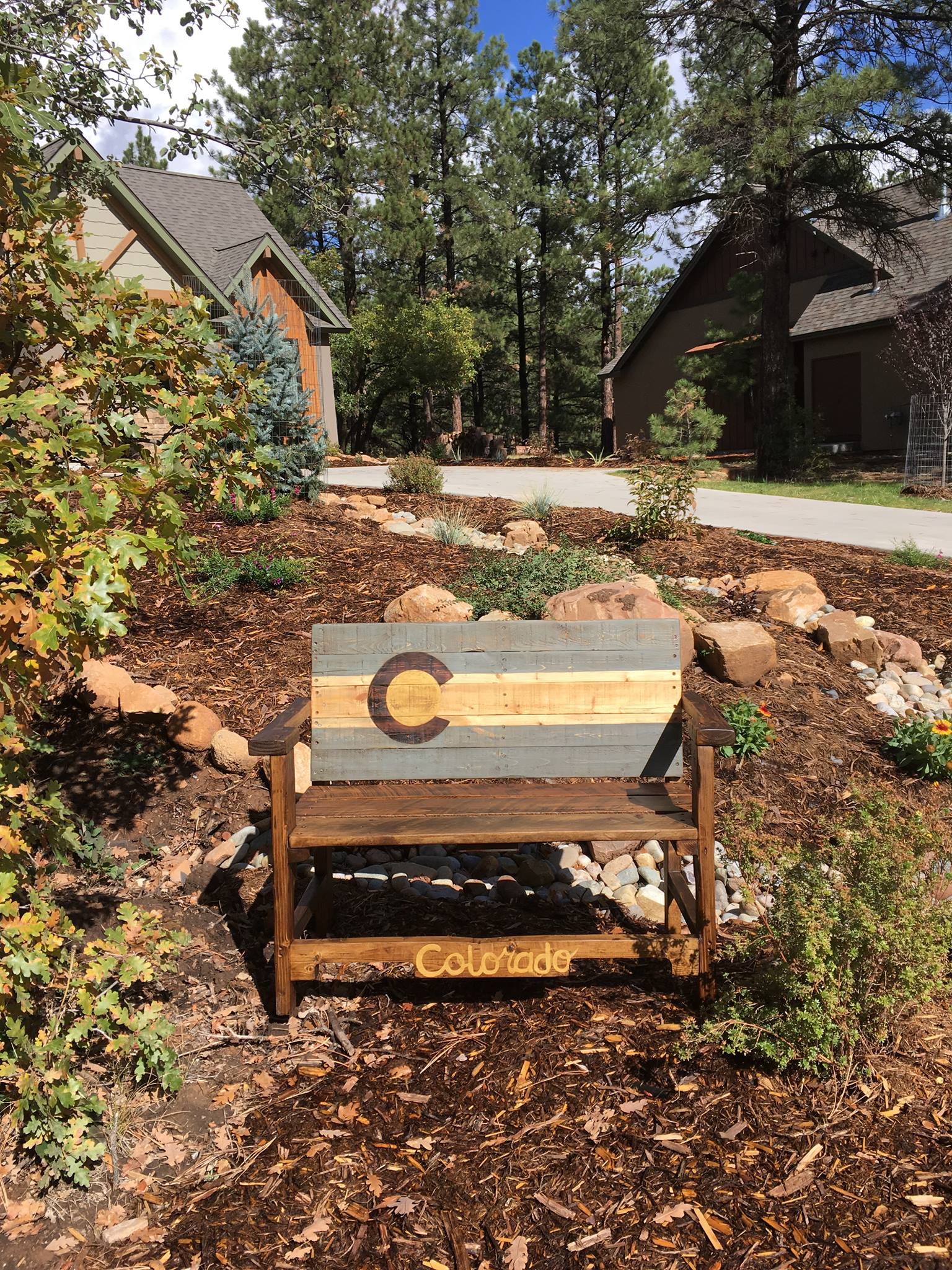 Durango Bench and Sign