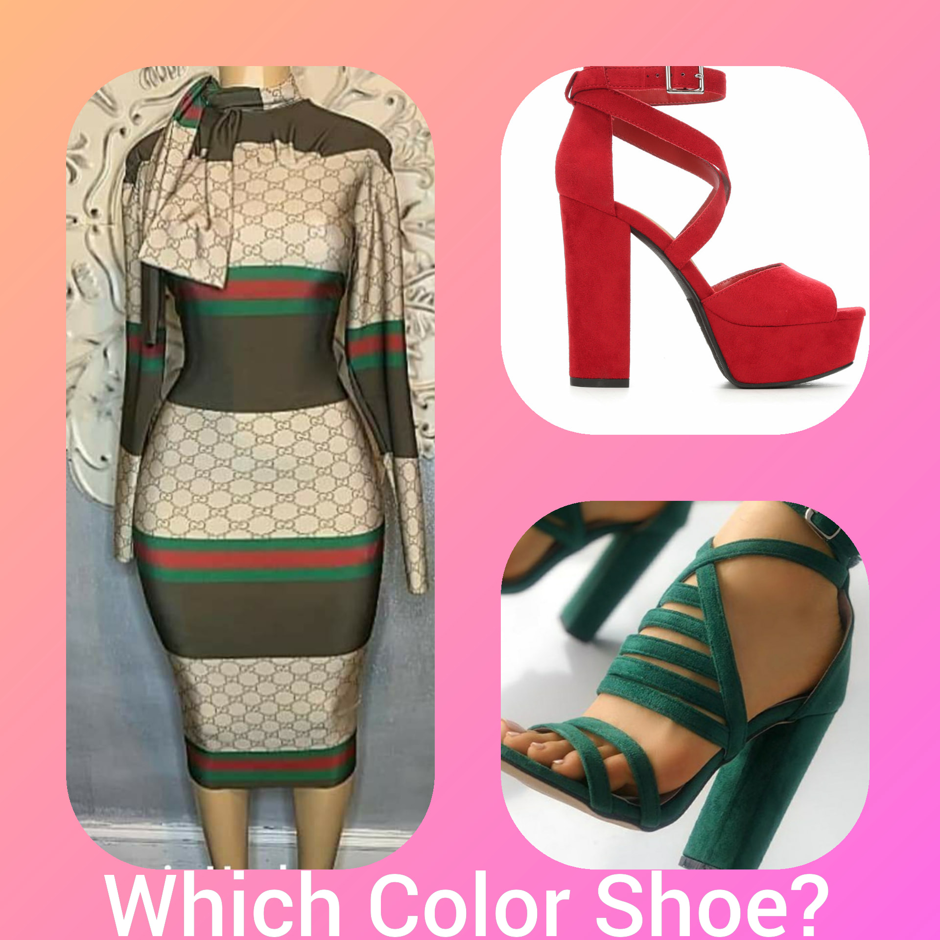 green dress with red shoes Can gown be worn shoes? green dress red shoes outfit
