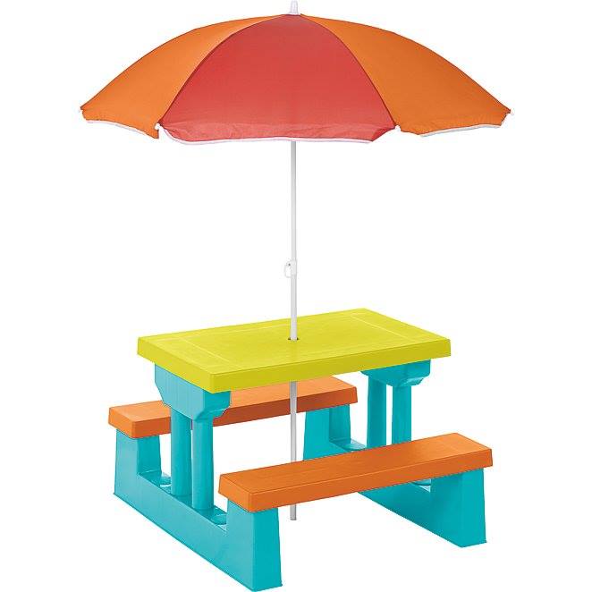child patio set with umbrella asda Kids Children's Picnic Garden Parasol Folding Table Chairs Garden Buy AIYAPLAY Fox Adjustable Parasol