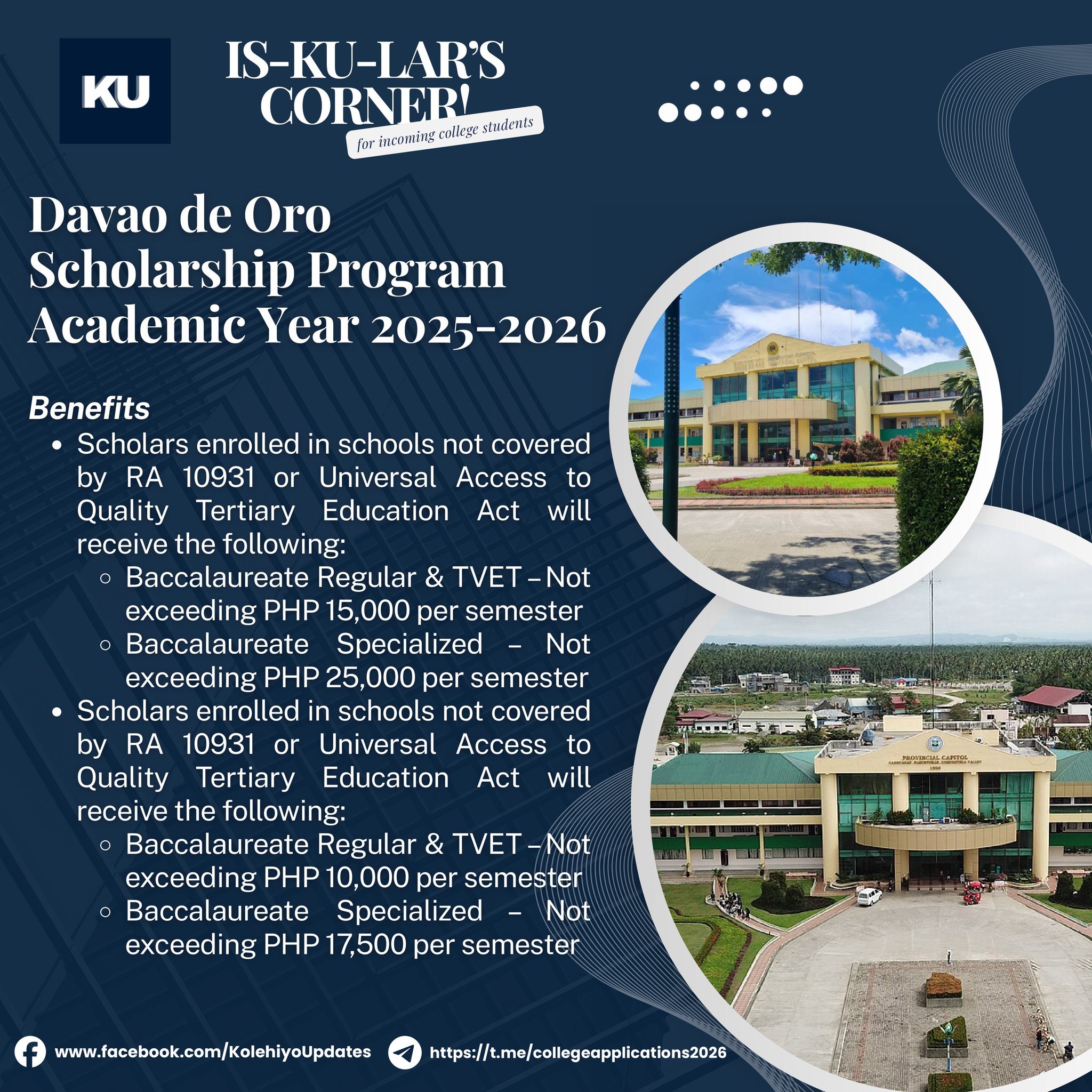 Kolehiyo - #IsKUlarsCorner | HEADS UP, DABAWENYO KULEHIYOS! Provincial ...
