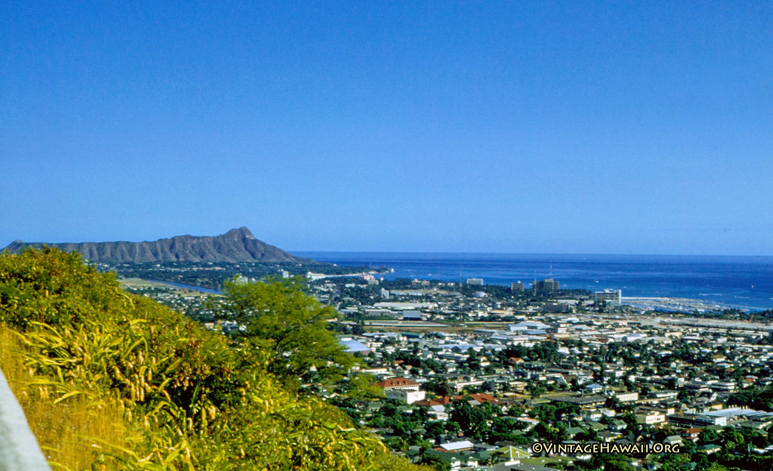 Vintage 1968: Overlooking a portion of Honolulu, on the Island of