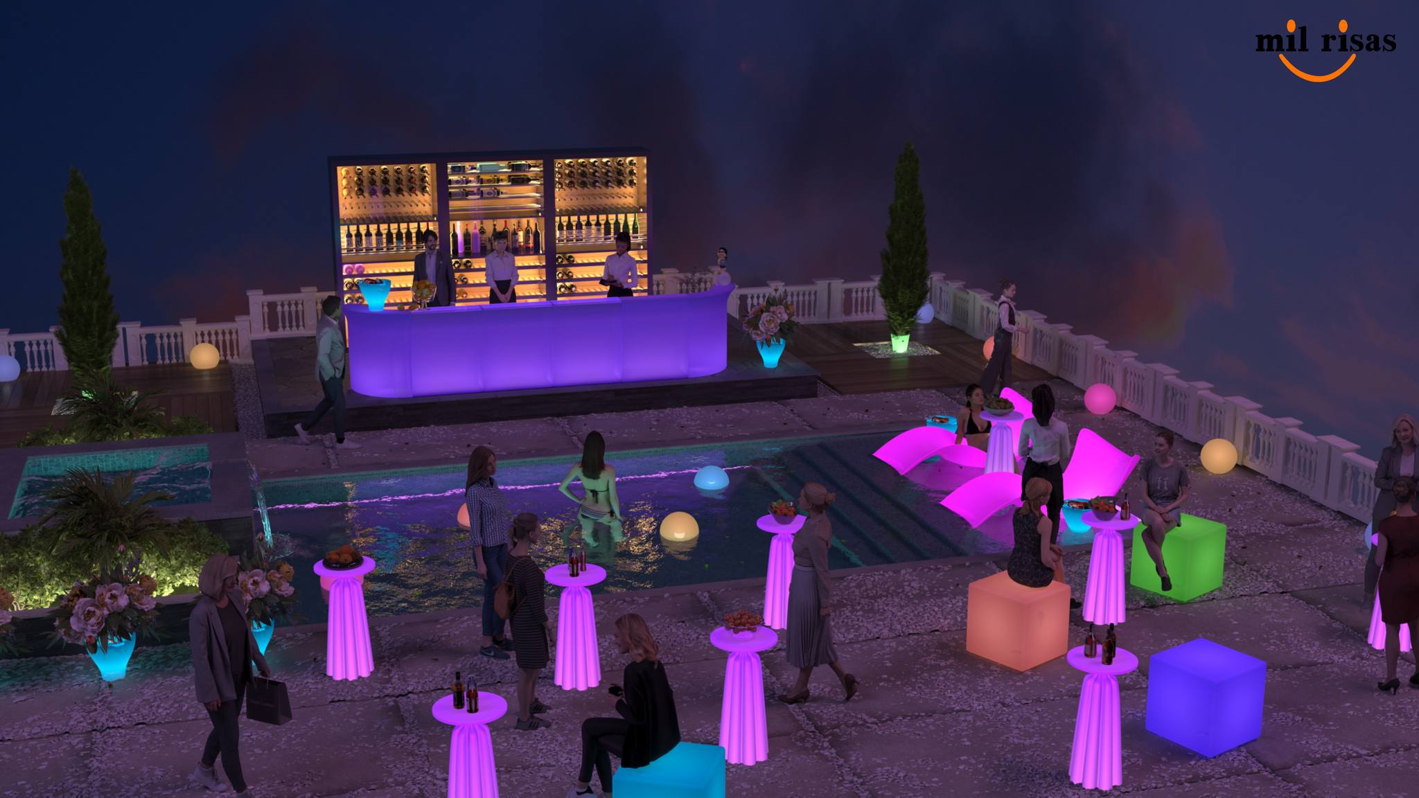 Colorfuldeco - Light Up Your Pool Party with LED Furniture! 💫 Planning ...
