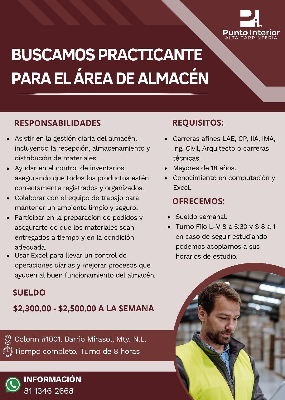 Punto Interior Alta Carpintería - Reclutamiento | Monterrey