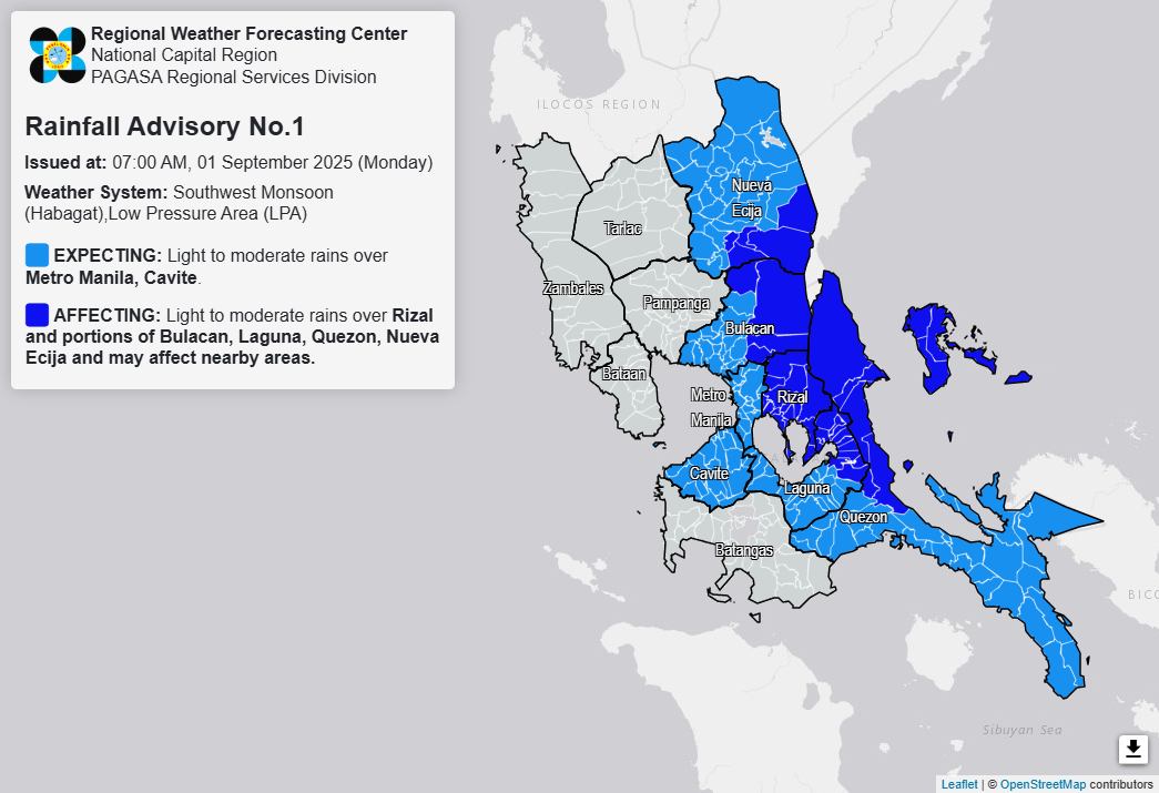 PAGASA-National - Rainfall Advisory No. 1 #NCR_PRSD Weather System ...