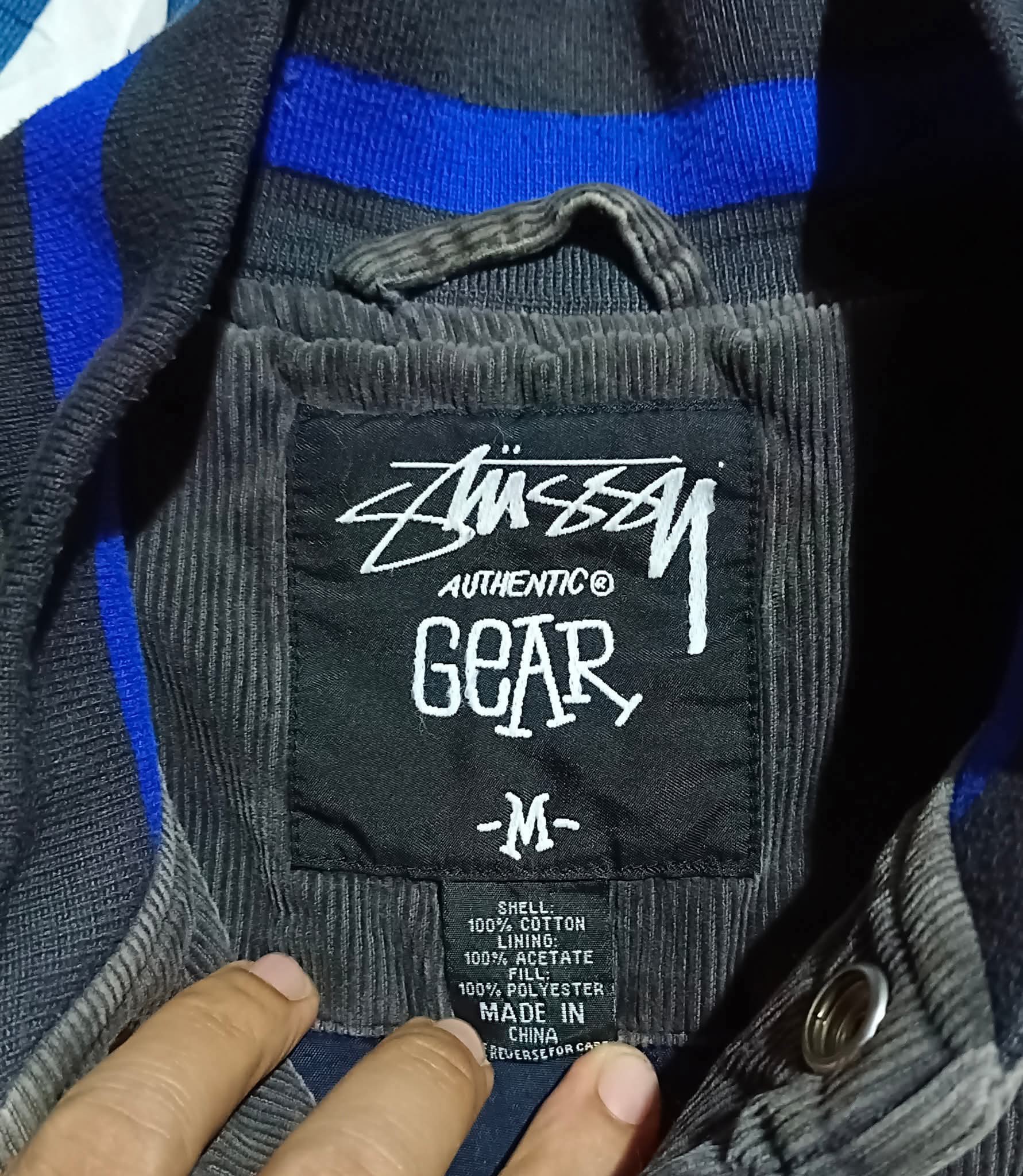Vintage Y2K Stussy corduroy bomber jacket for sale