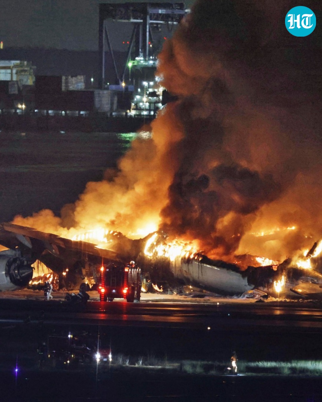 Japan plane crash: A Japan Airlines plane caught fire after it