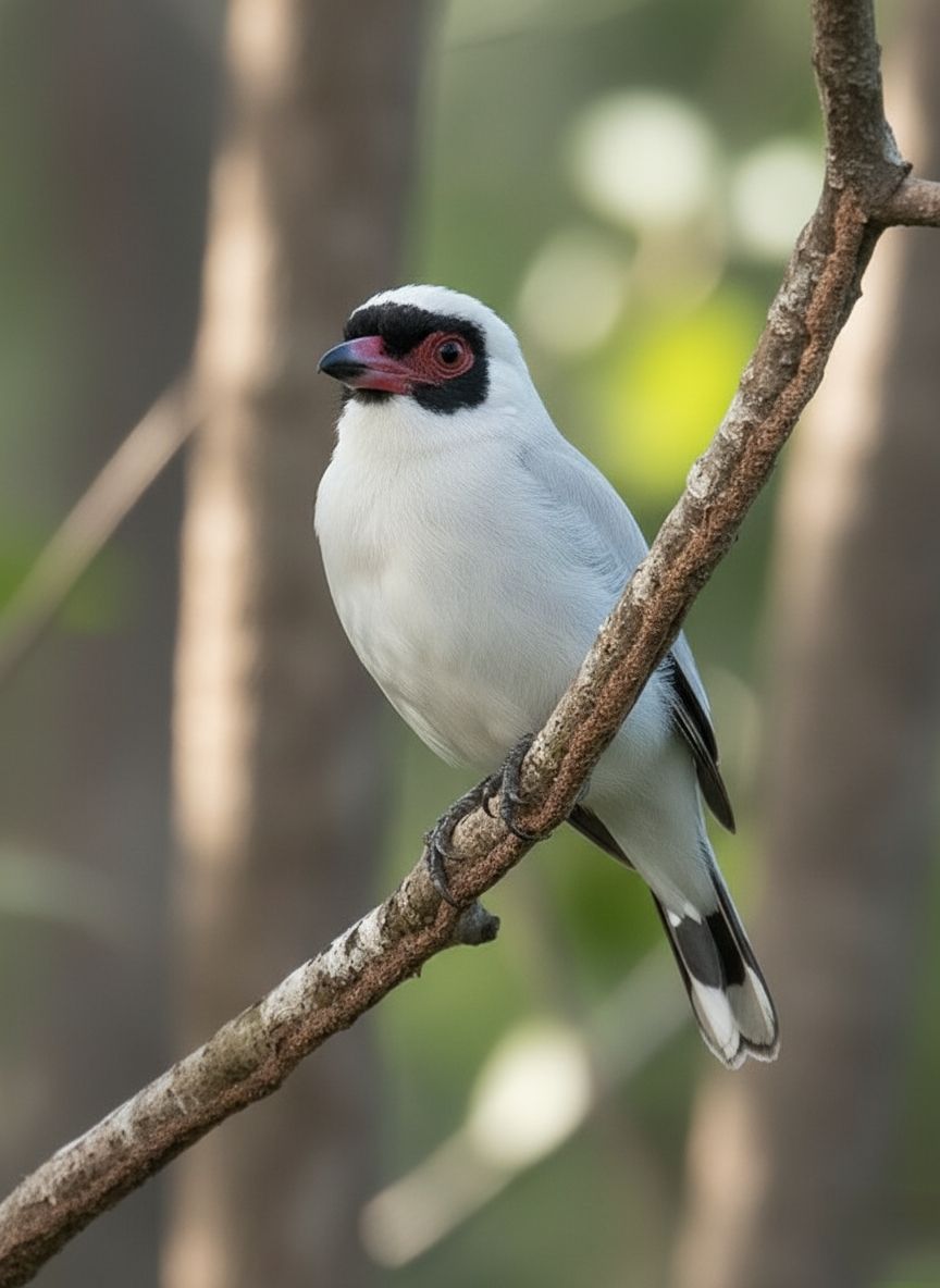 Chandu - This image features a Masked Tityra (Tityra semifasciata), a ...
