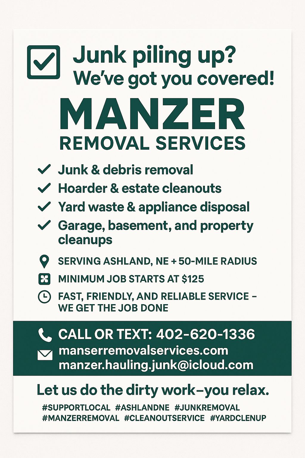 Manzer Removal Services | Carter Lake IA