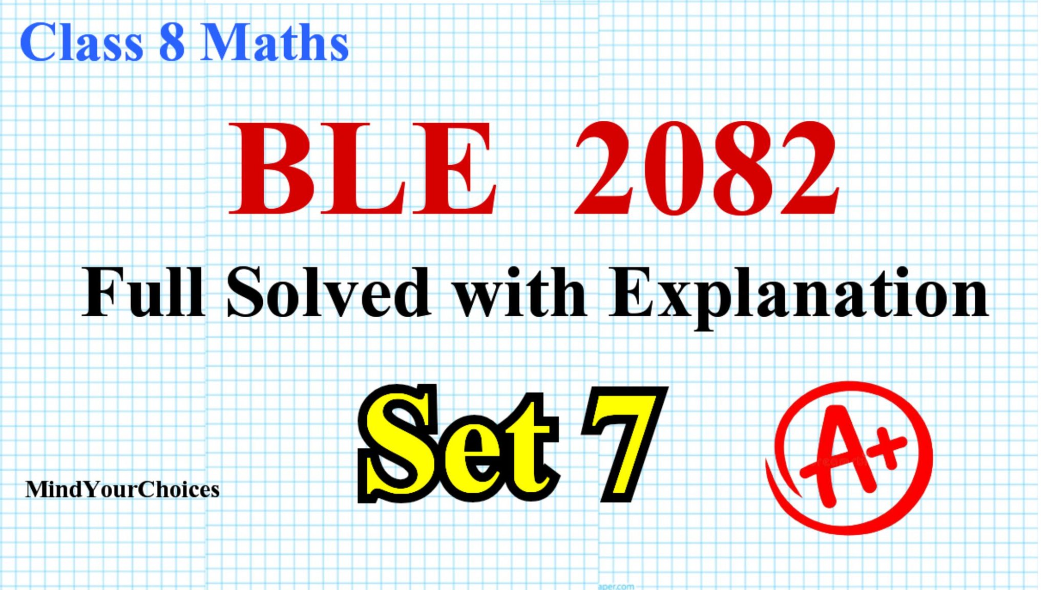 Class 8 BLE Math Model Question... - Mind Your Choices | Facebook