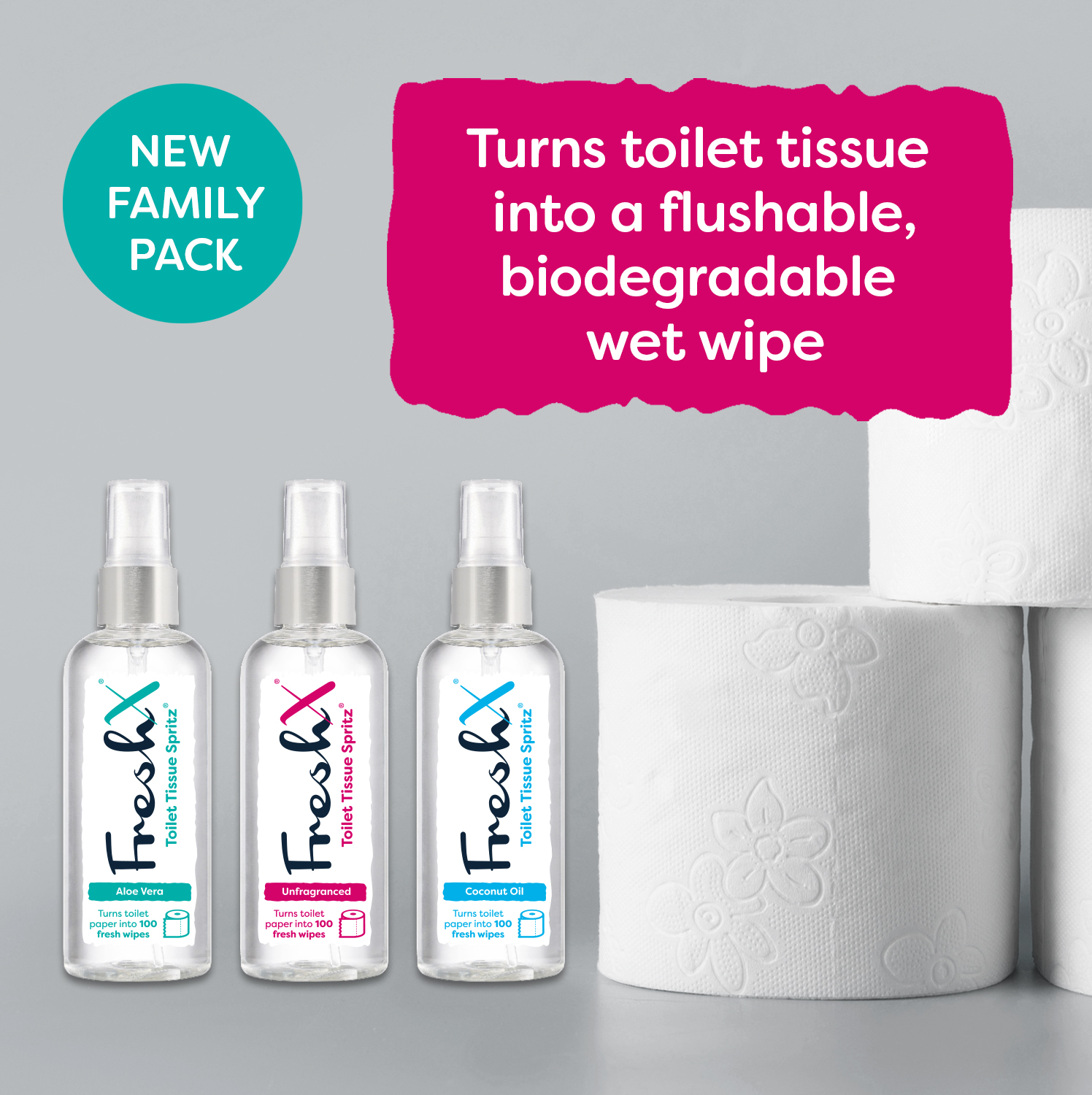 FreshX Spritz - 🍃🥥 Our new family pack of FreshX Tissue...