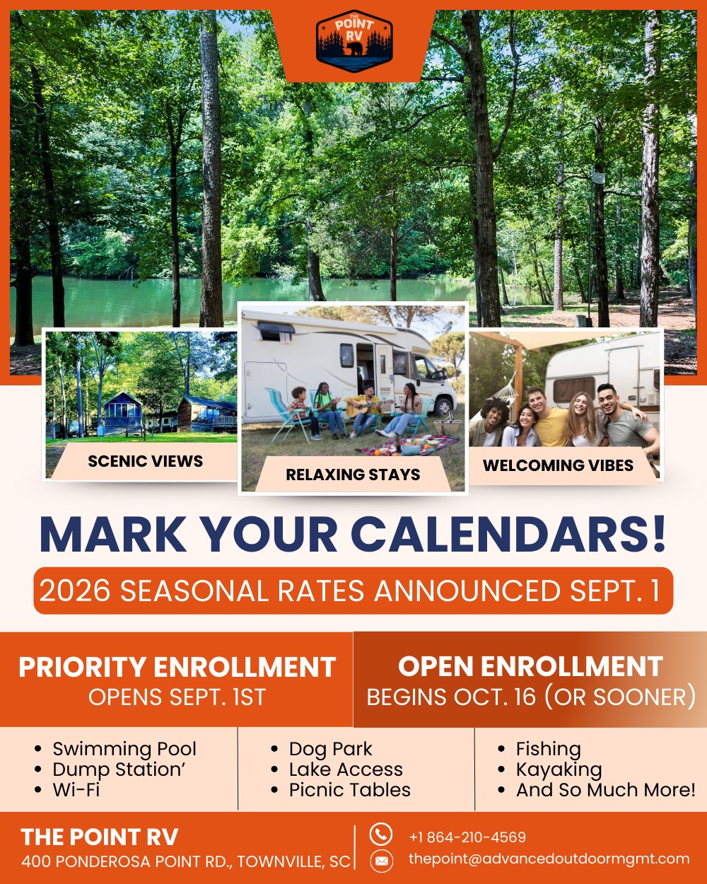 📢 Mark Your Calendars!... - The Point RV at Lake Hartwell | Facebook