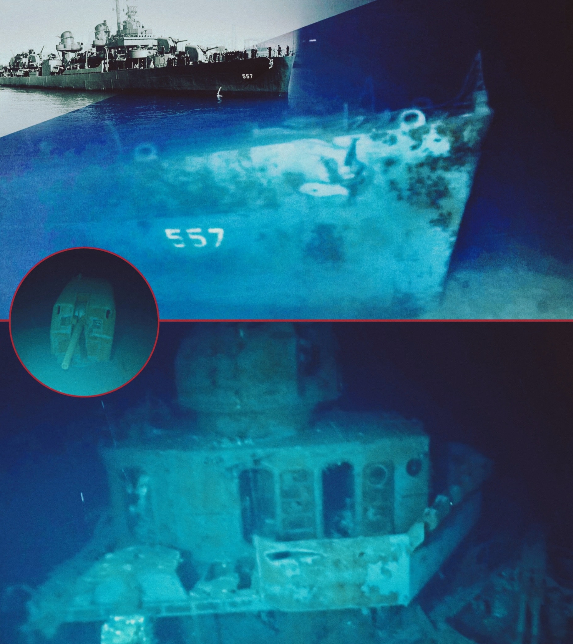 Military - USS Johnston lies far out in the Philippine Sea at a depth ...